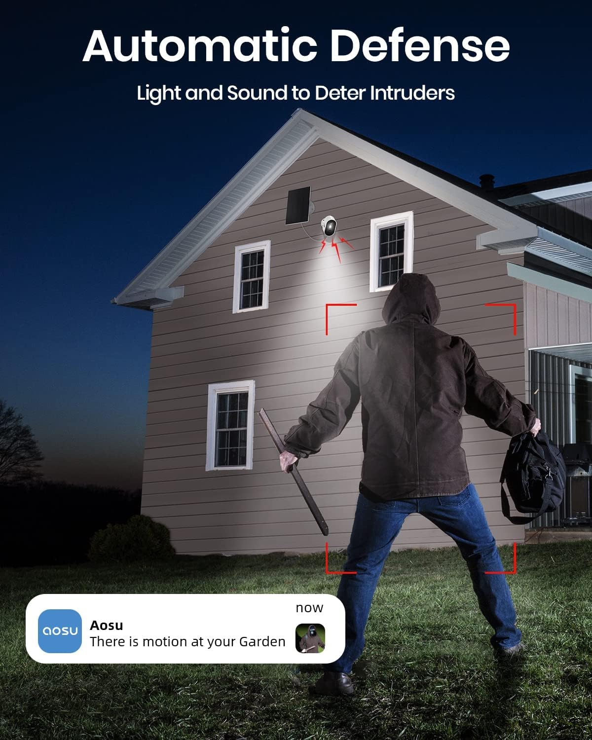 AOSU 5MP Wireless Outdoor Security Camera with PIR Motion Detection - Compatible with HomeBase System (Requires HomeBase), 166° Wide View Angle, 240-Day Battery Life - Ideal for Home Security, Backyard Monitoring, and Property Surveillance