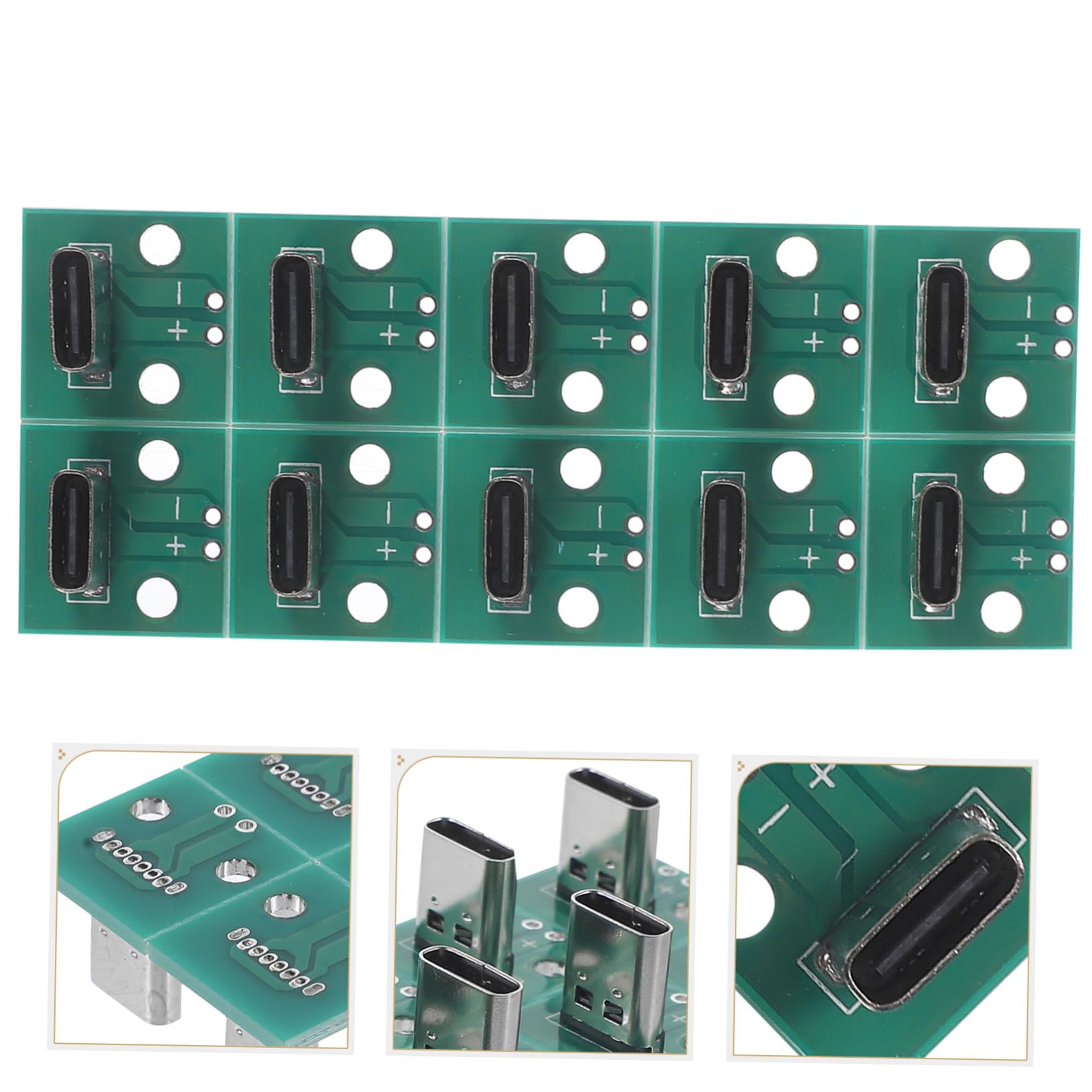 10pcs USB C Adapter PCB Converter - 6 Pin USB C Connector Receptacle Module for Fast Charging & Data Transfer | Compatible with Smartphones, Laptops & DIY Electronics Projects