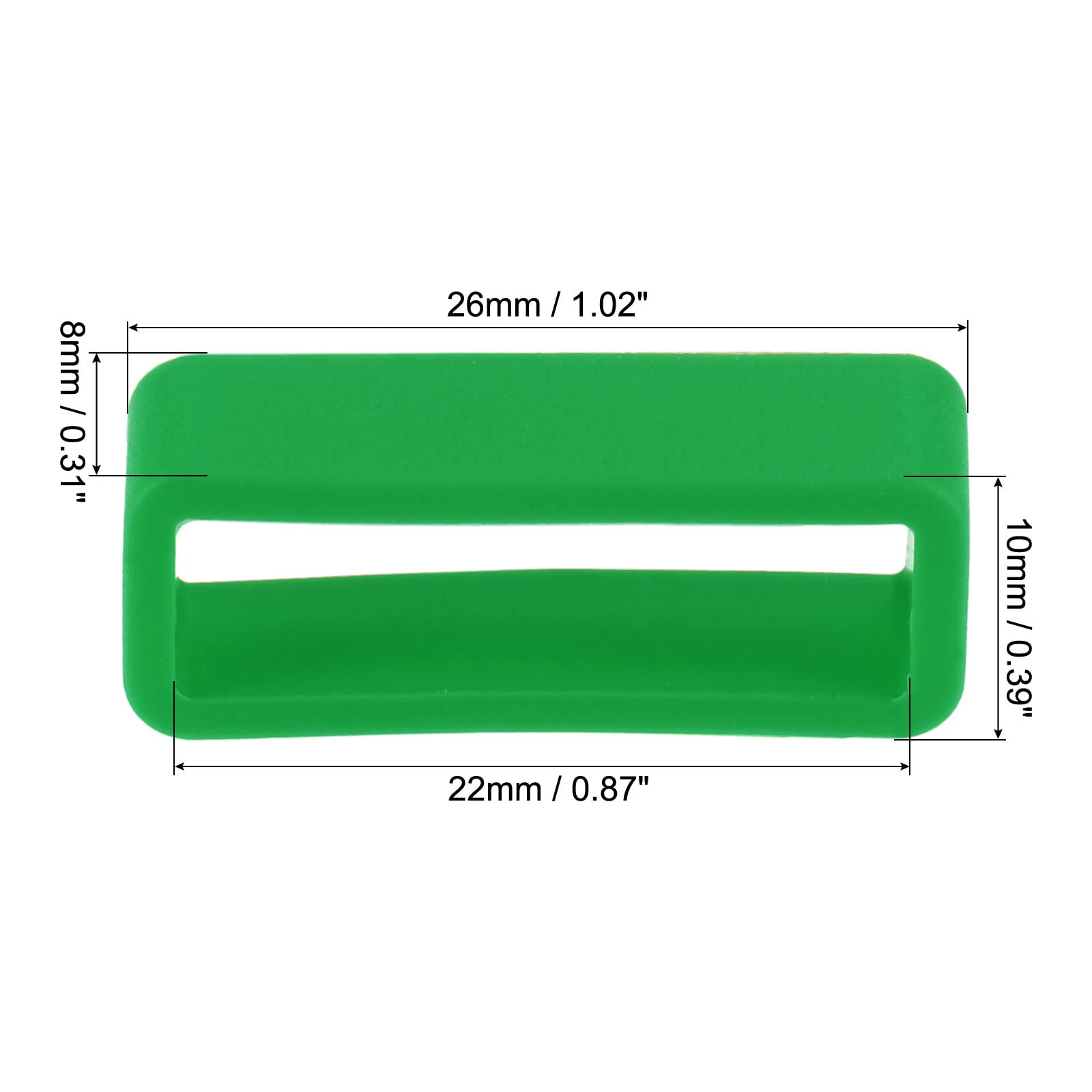 22mm Silicone Watch Band Holder Keeper - 4 Pack Deep Green for Sports & Casual Watches