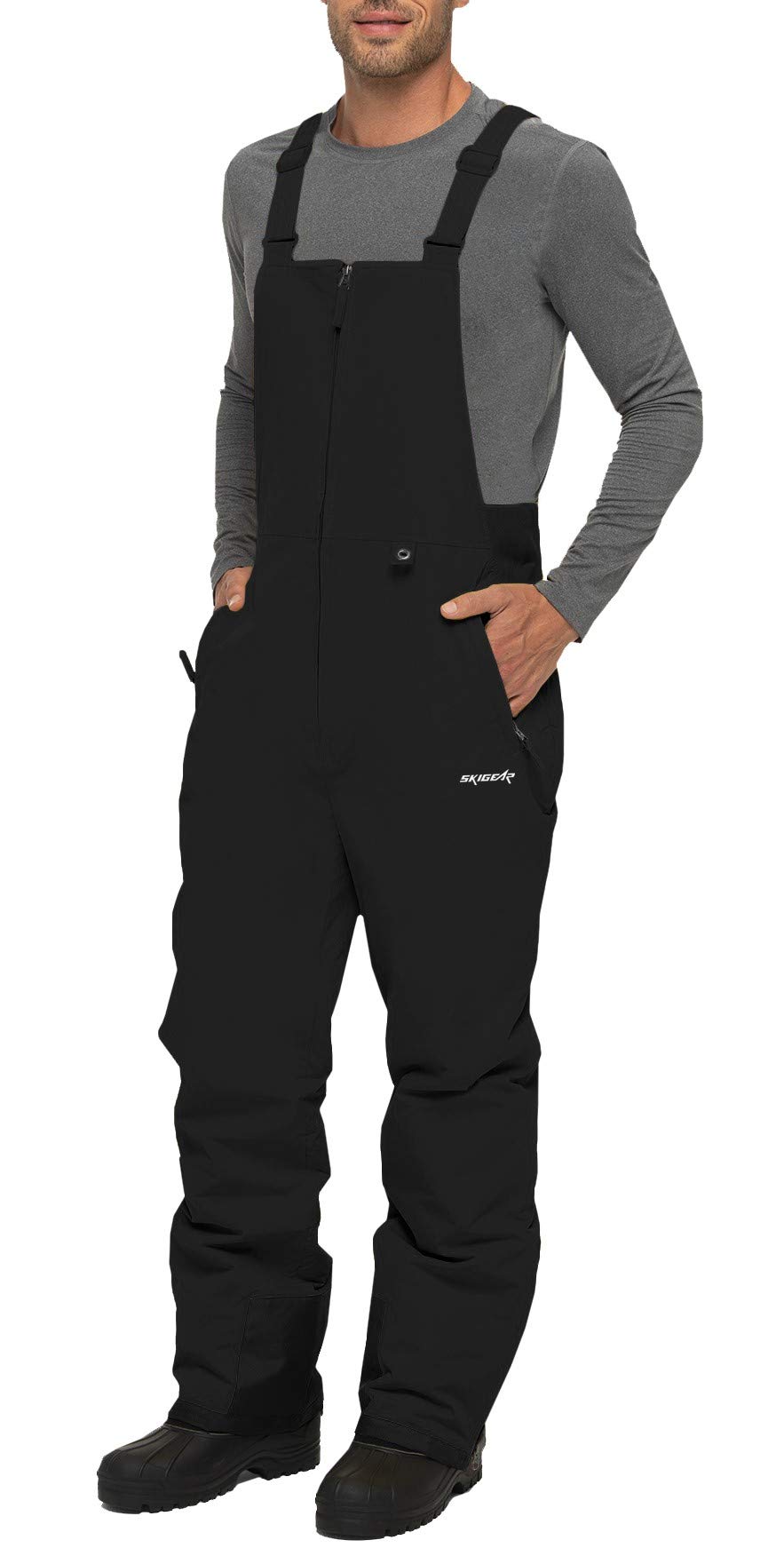 Men's Insulated Ski Bib Overalls - Warm & Waterproof for Winter Sports