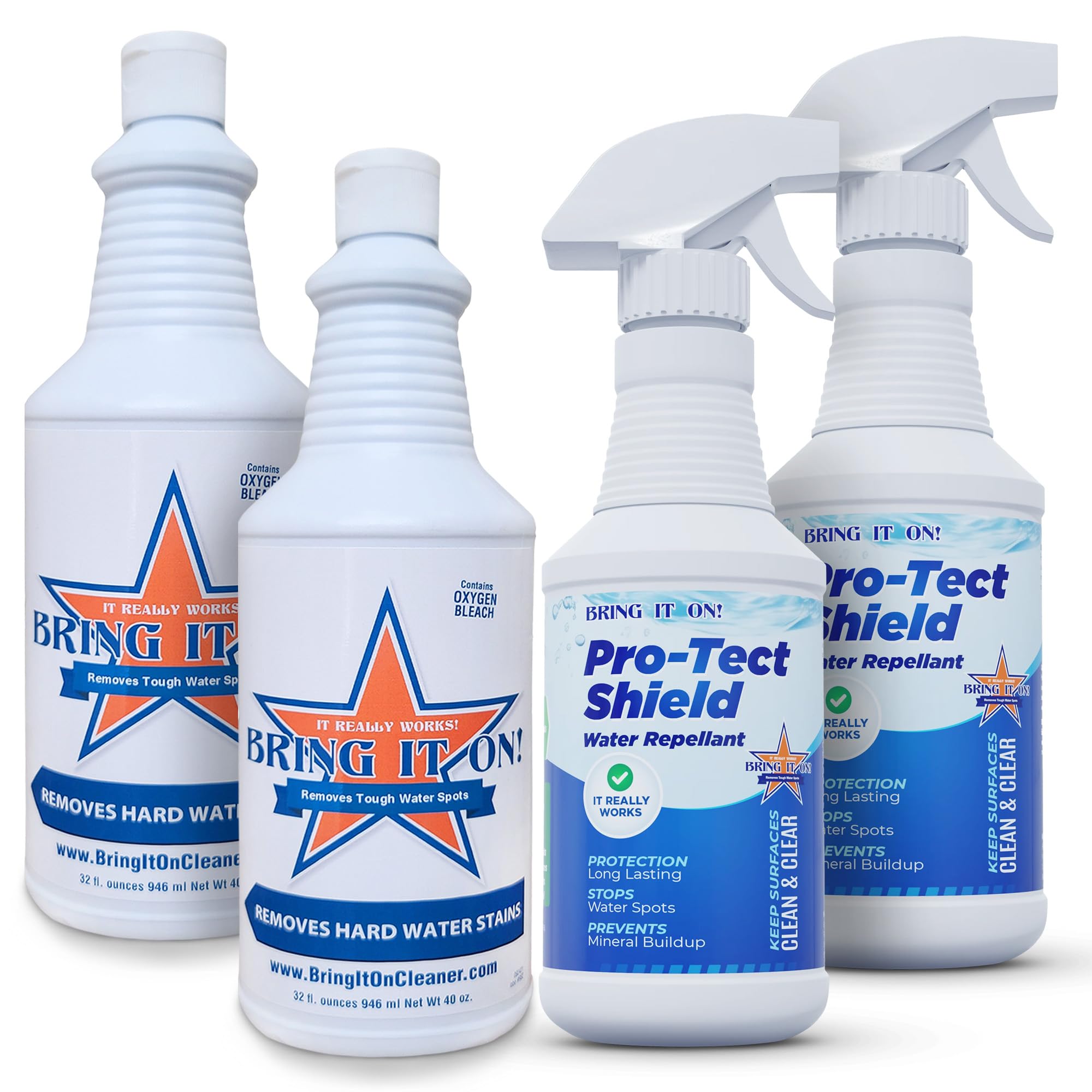 Bring It On Cleaner & Protect Shield Sealant Set - 32oz Cleaner + 16oz Sealant (2-Pack) - Ultimate Car Detailing Kit for Shine & Protection