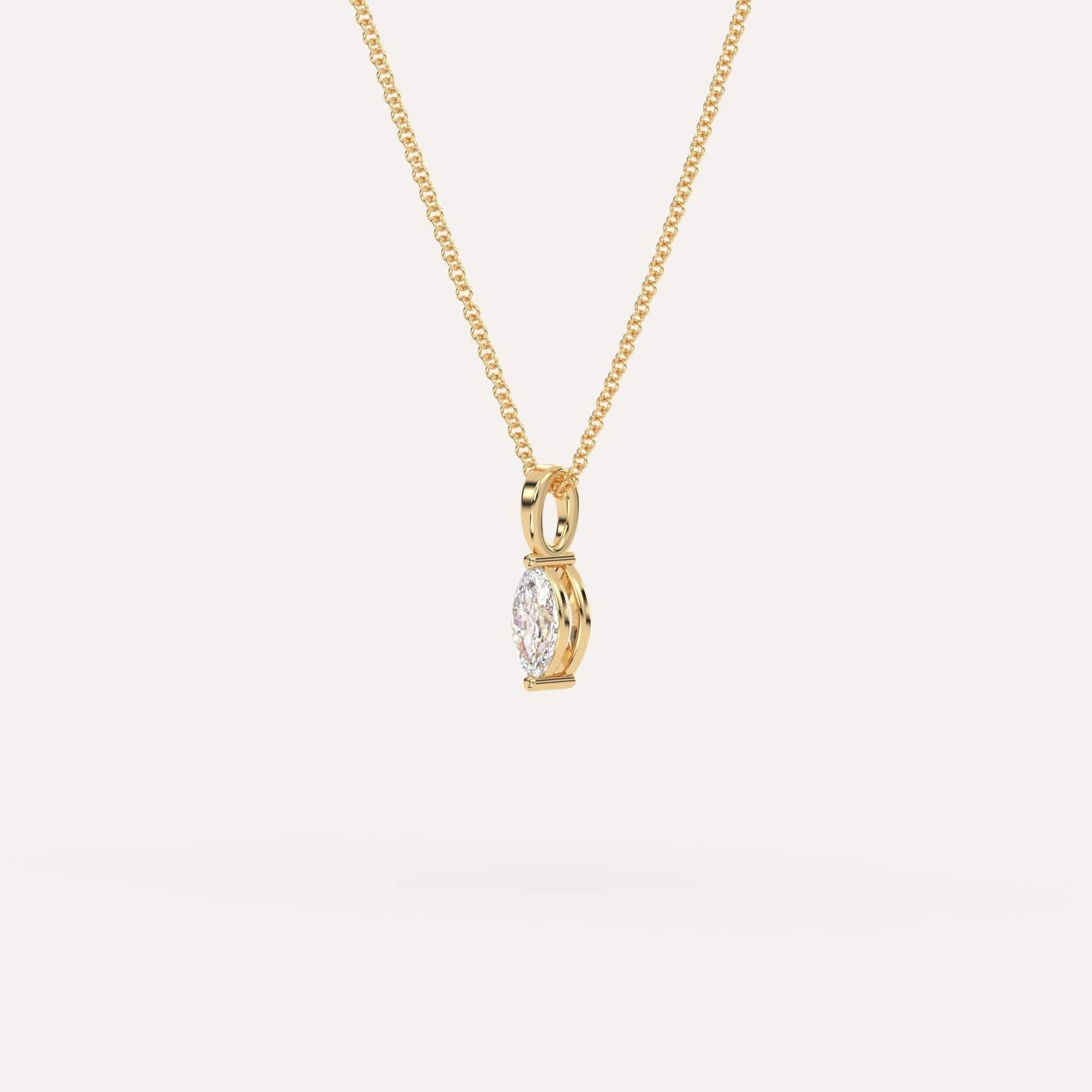 1/4 Carat Marquise Cut Diamond Pendant Necklace for Women - Elegant 14K Gold Jewelry Gift for Anniversary, Valentine's Day & Special Occasions