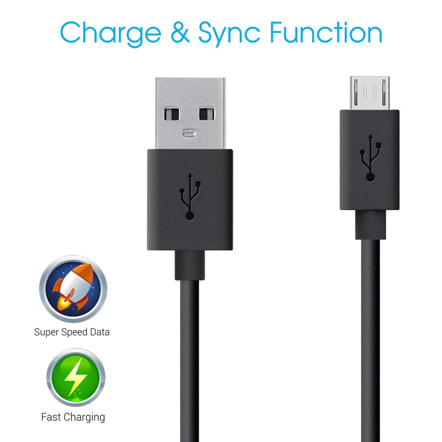 Original Fast Charging USB Cable for Xiaomi Redmi 9A/9A - 4A Micro USB Sync & Data Cable (1M, Black) | Compatible with Android Devices - Perfect for Home, Office & Travel Charging