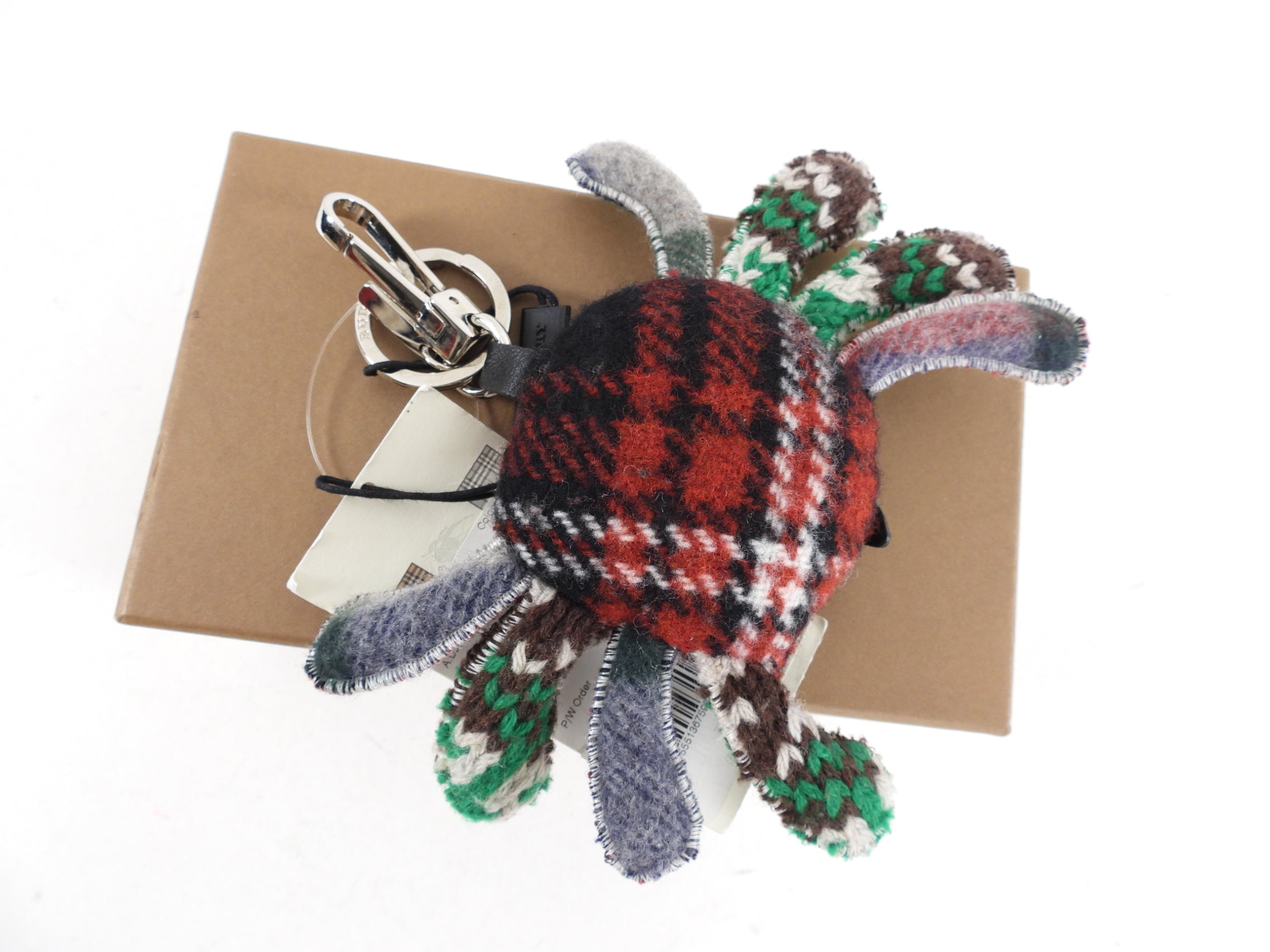 Burberry Red and Green Knit Wool Crab Bag Charm - Stylish Designer Keychain for Handbags, Backpacks & Gifts | Perfect for Fashion Accessories & Luxury Brand Lovers