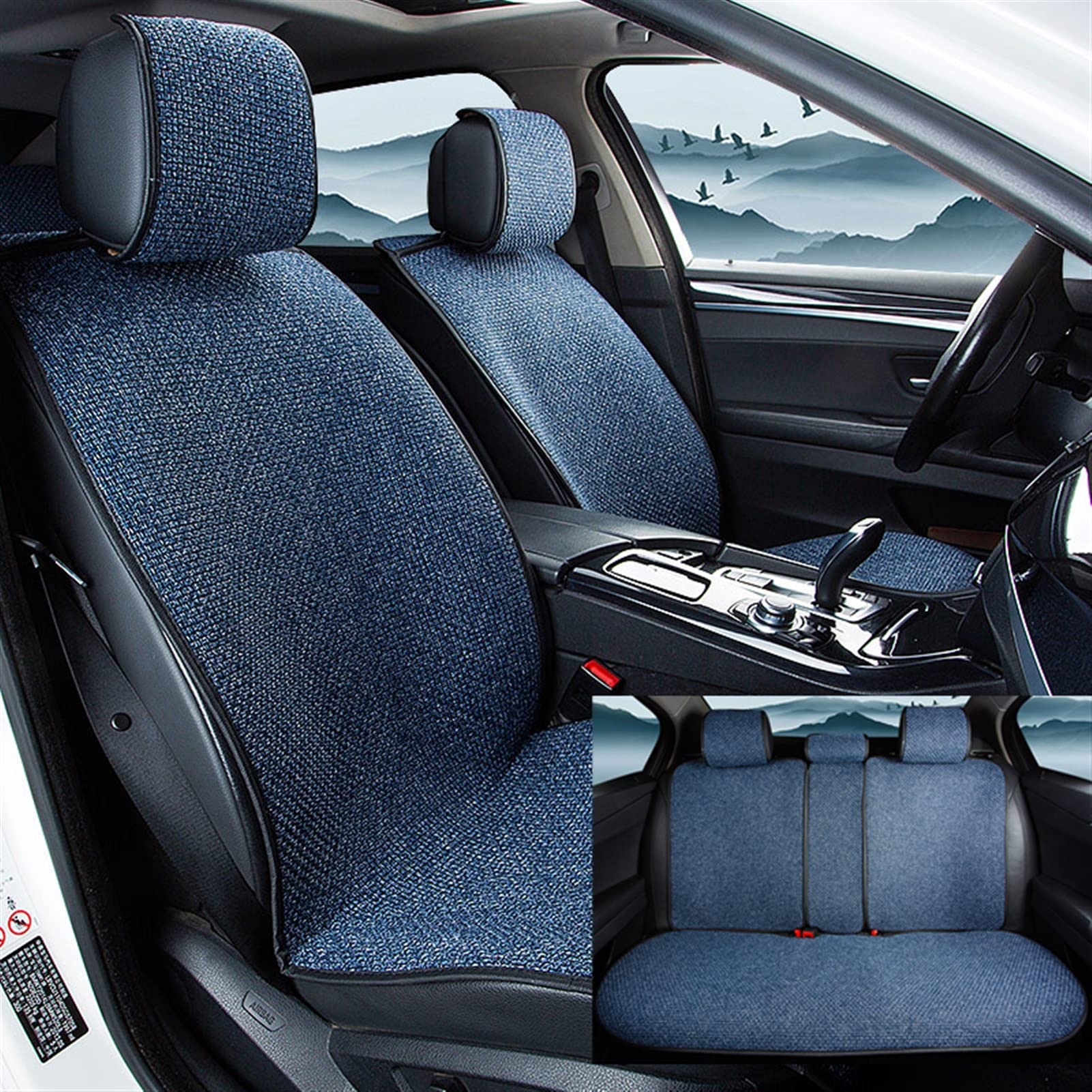 Universal 5-9 Piece Car Seat Covers Set - All Season Auto Interior Accessories for Sedans, SUVs & Trucks (5 Kits -04) | Perfect for Road Trips, Daily Commutes & Family Protection
