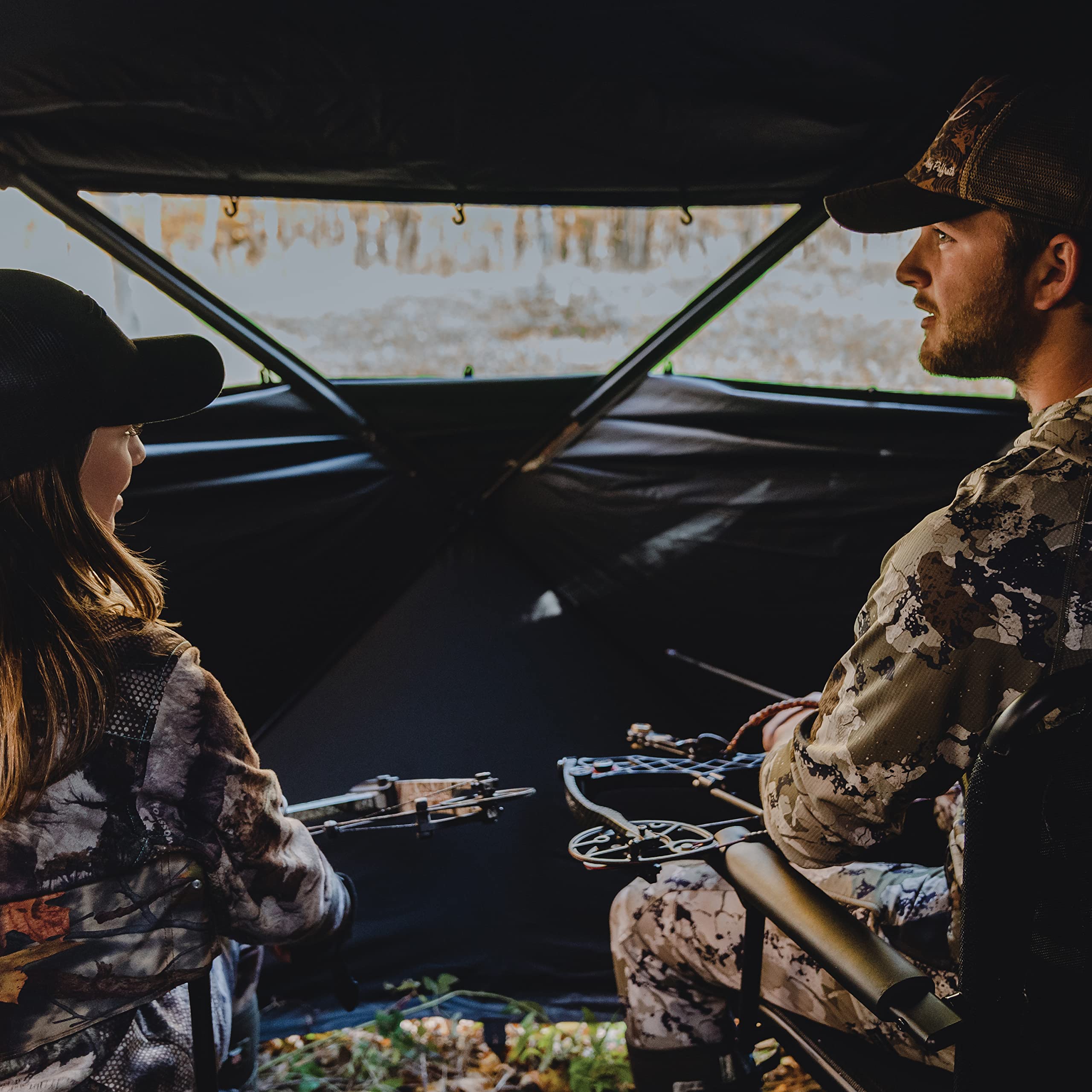 Barronett Blinds Portable Hunting Blind - Side-by-Side Hub Blind with Spacious Interior & Large Shooting Windows | Perfect for Deer Hunting, Turkey Hunting & Wildlife Observation