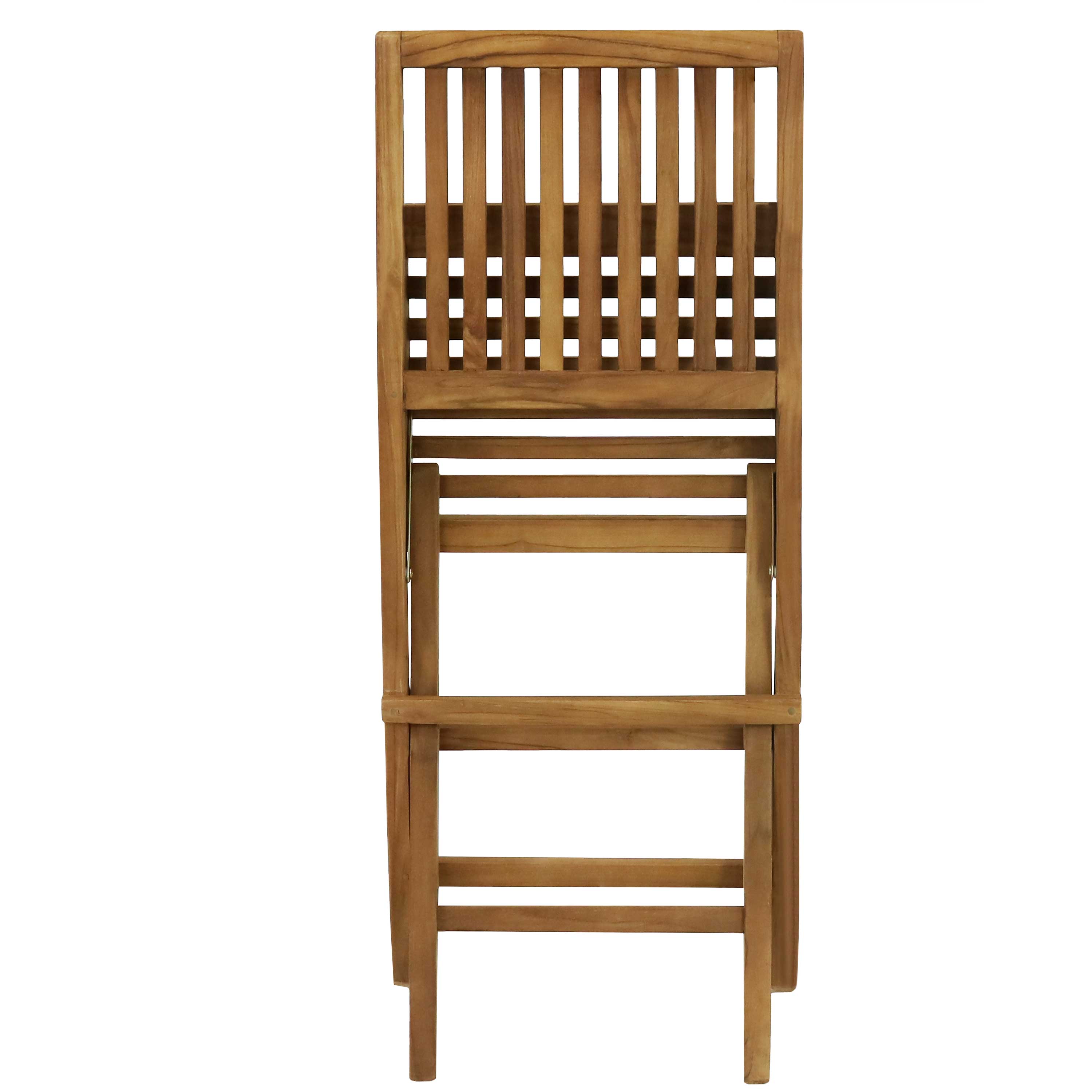 Sunnydaze Nantasket 3-Piece Outdoor Wooden Bistro Set - Patio, Garden, Balcony Furniture for Small Spaces - Perfect for Coffee, Dining & Relaxing Outdoors