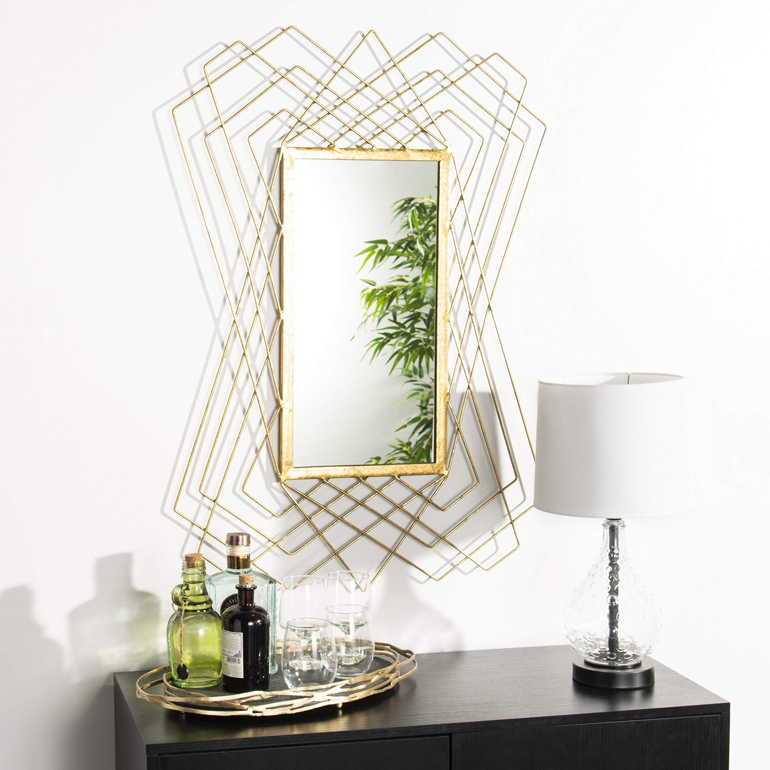Safavieh Hazelton Gold Foil Wall Mirror - Elegant Decorative Mirror for Living Room, Bedroom, Entryway & Bathroom - Adds Glamour to Any Home Decor