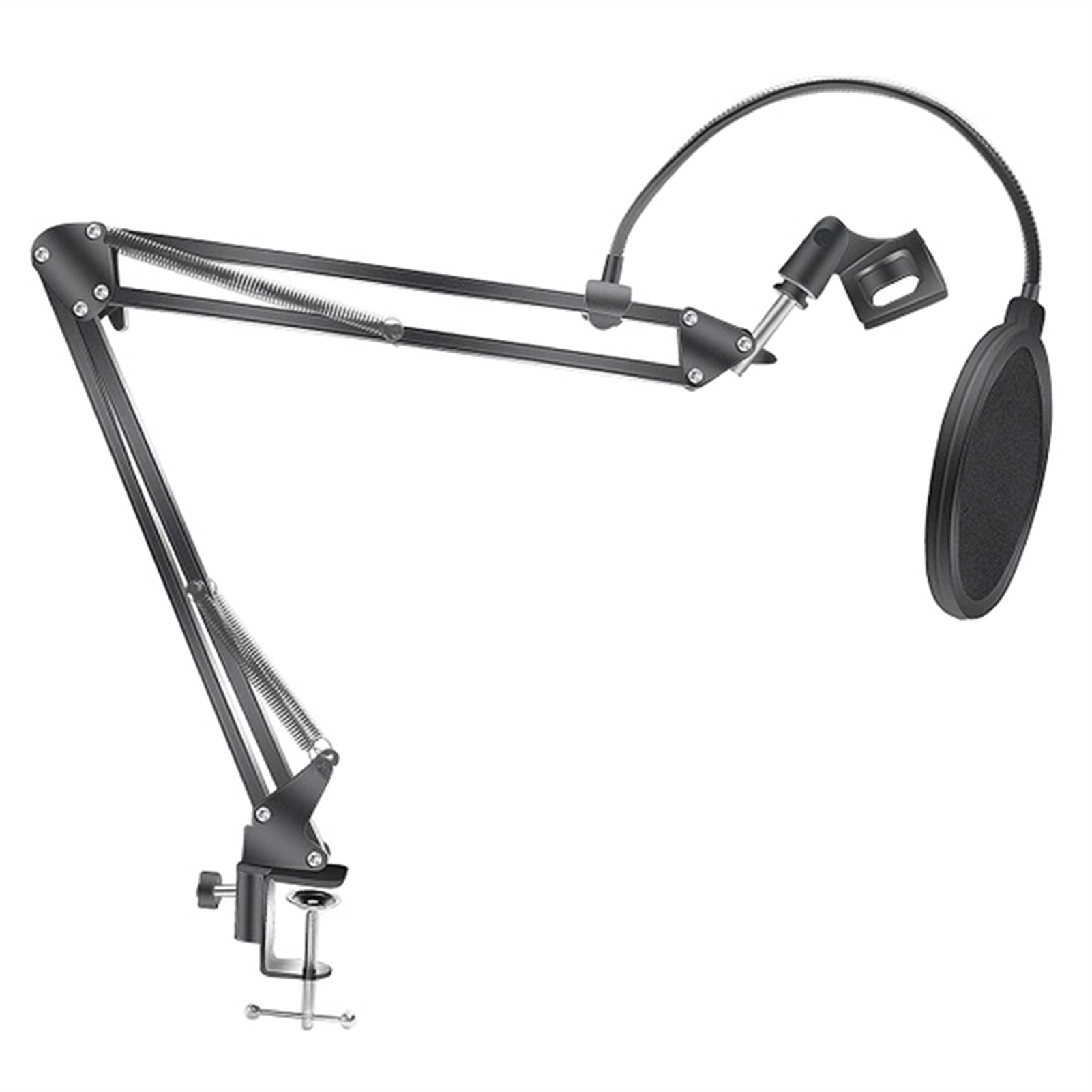 Professional Adjustable Microphone Scissor Arm Stand with Shock Mount - Compatible with BM800 & Other Studio Mics, Desktop Tripod Holder for Podcasting, Streaming & Voice Recording (Color: AL001 2)