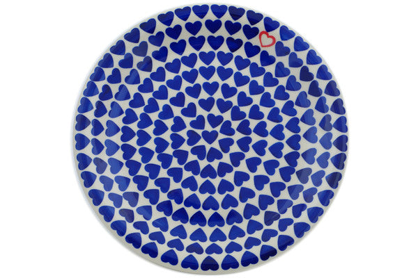 10-Piece Blue Heart Love Dinner Plate Set - Elegant Ceramic Plates for Romantic Dinners, Valentine's Day & Anniversary Celebrations
