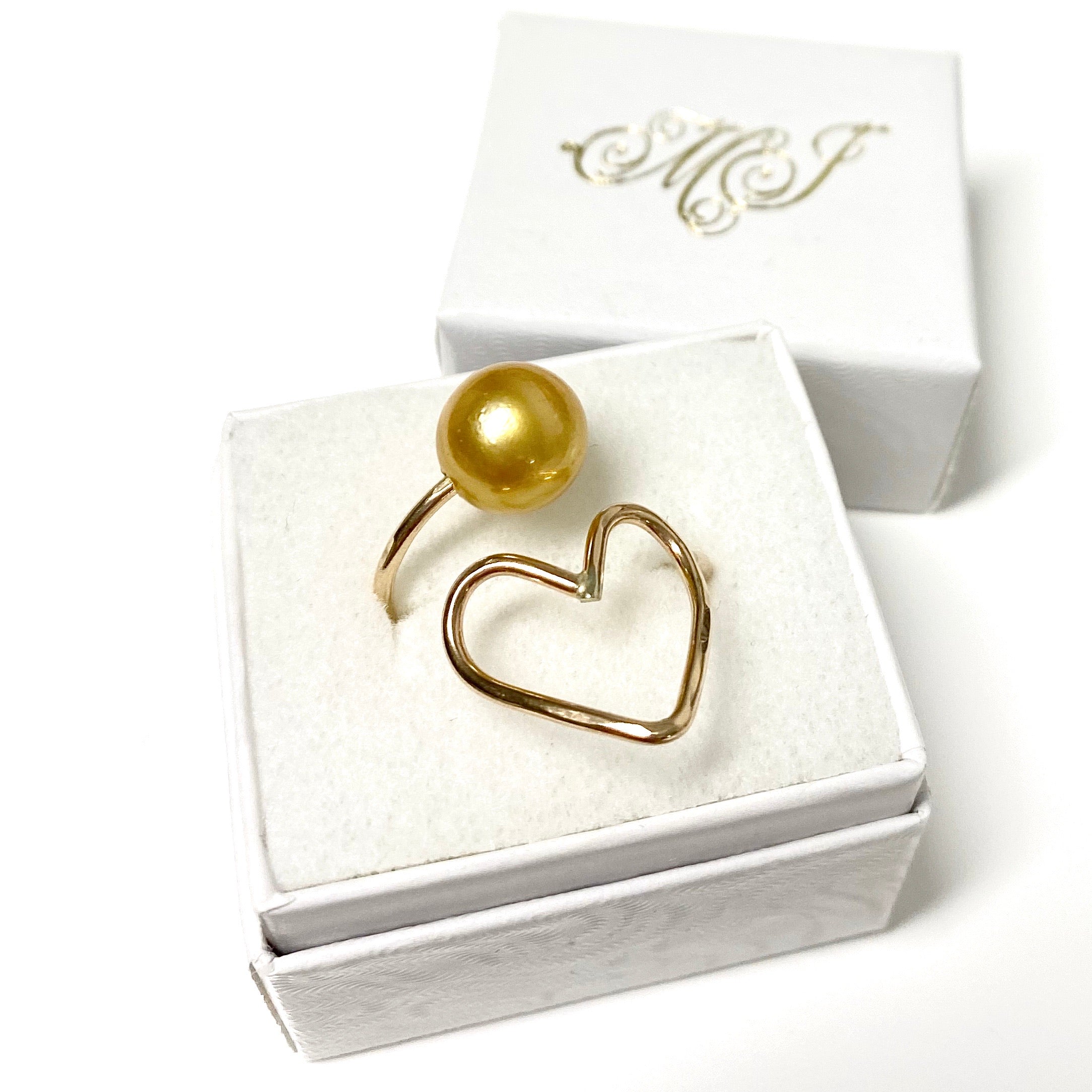 Luxury 14K Gold South Sea Pearl Ring EDEN (R212) - Elegant Jewelry for Weddings, Anniversaries & Special Occasions