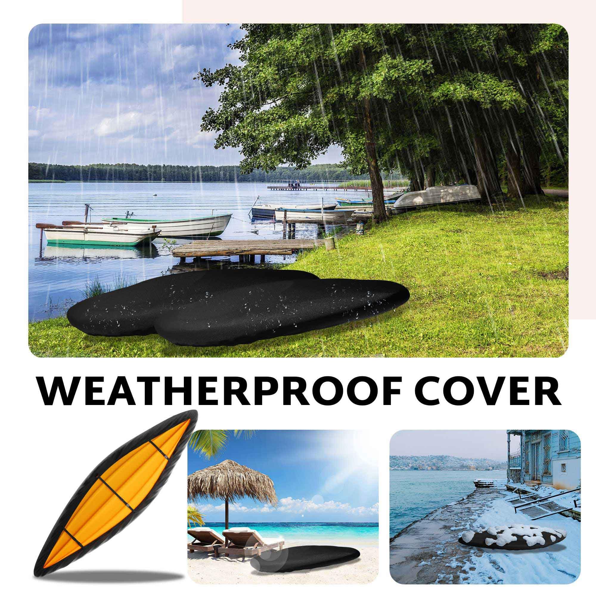 iBirdie Kayak Cover 14-15 Feet - Waterproof, UV & Dust Resistant Heavy Duty 600D Storage Cover for Outdoor & Indoor Kayak Cockpit Protection - Perfect for Kayak Storage, Travel & Weather Protection