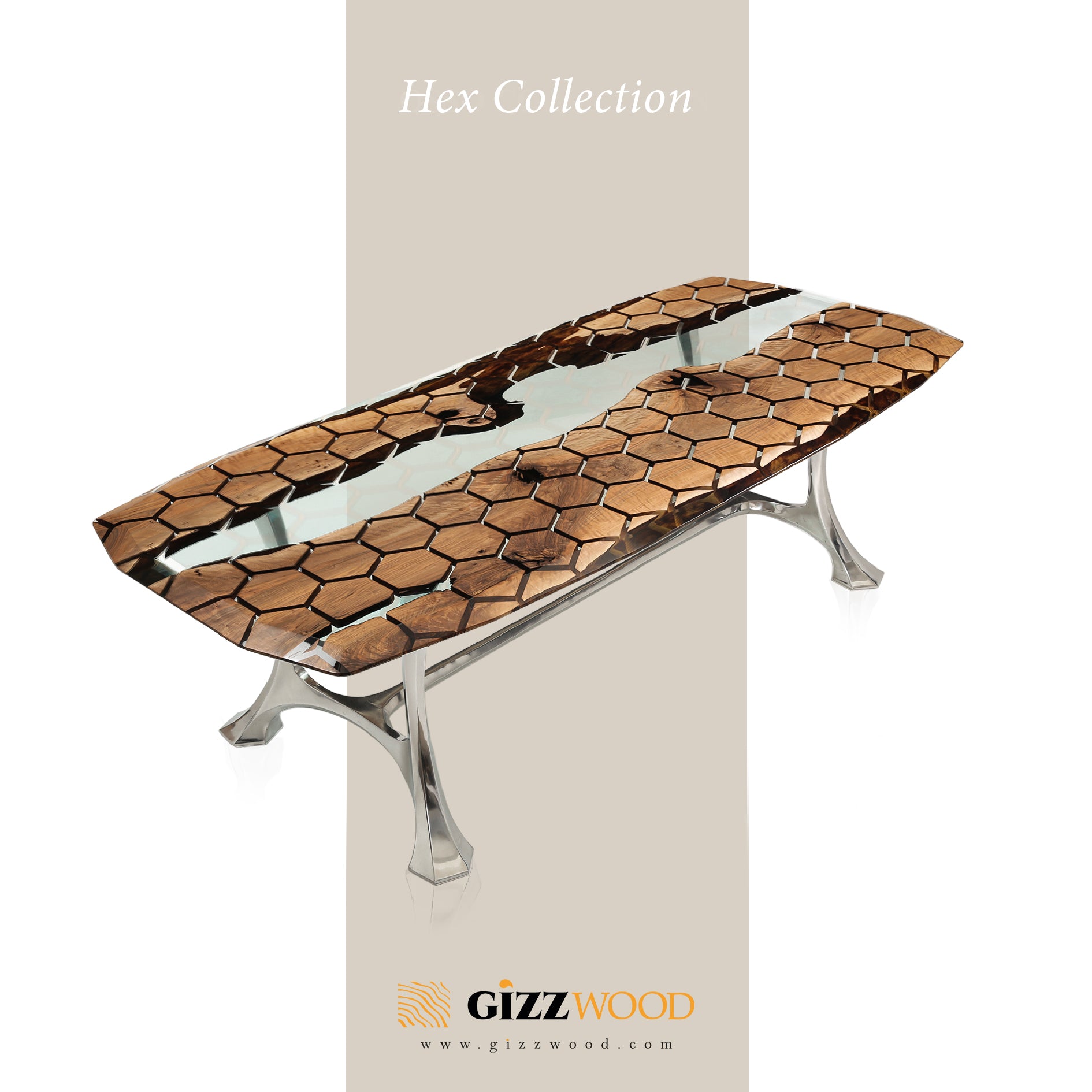 Hexagon Resin Dining Table - Modern 6-Sided Waterproof Table for Indoor/Outdoor Use - Perfect for Patio, Garden, or Dining Room Decor