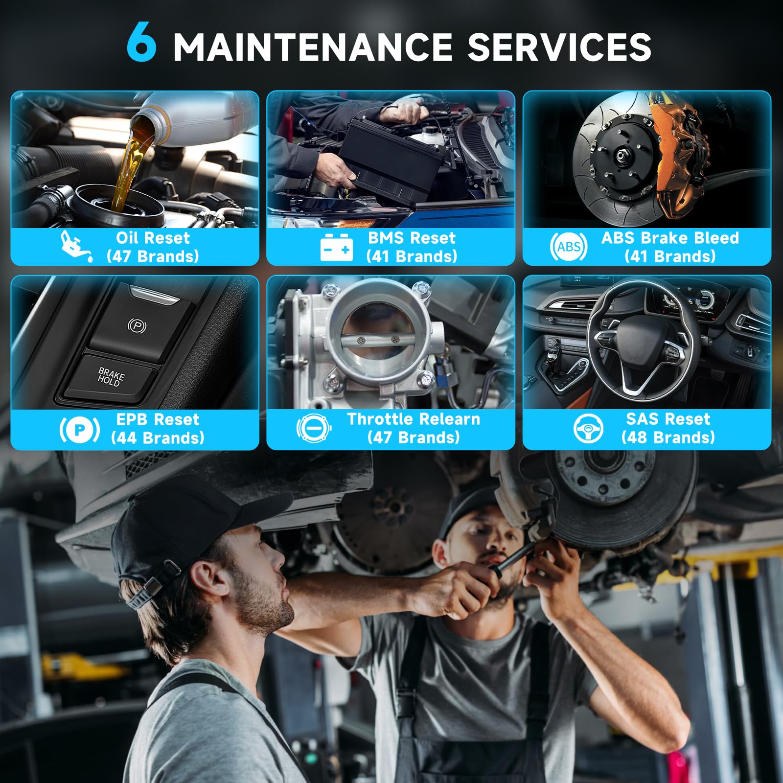 BOSSCOMM IF742 OBD2 Scanner - ABS/SRS/Transmission Diagnostic Tool with 6 Reset Functions (ABS Bleeding, Oil, EPB, SAS, Throttle, BMS) | Check Engine Code Reader for All Cars | Professional Car Scanner for DIY Mechanics & Auto Shops | Upgraded Version of IF740