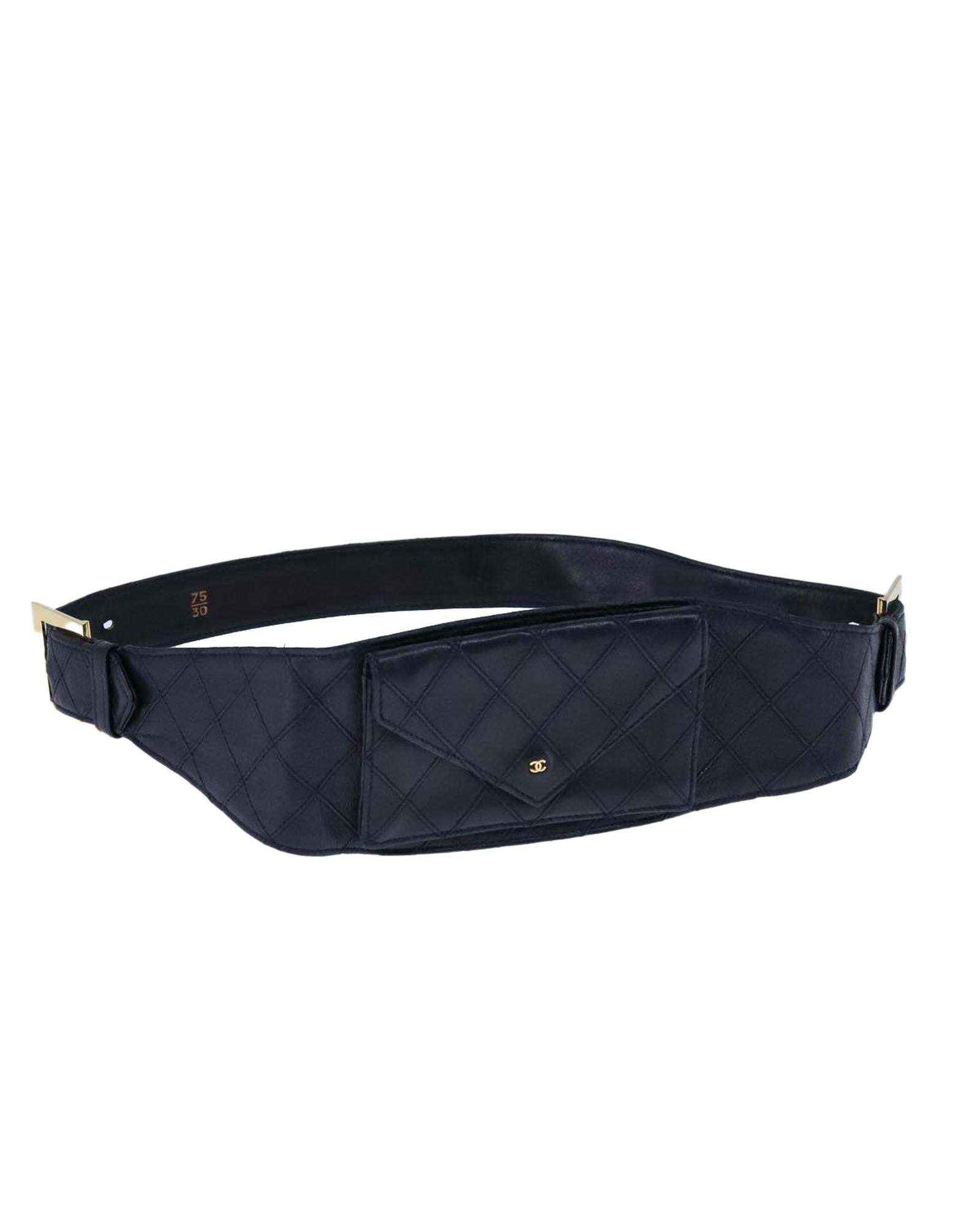 Luxury Bicolor Lambskin Waist Bag with Gold CC Logo - Perfect for Travel, Concerts & Everyday Fashion
