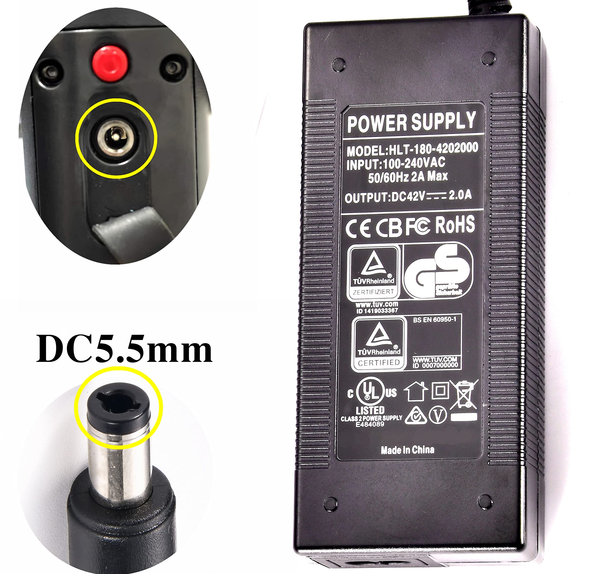 42V 2A Fast Charger for Hiboy & Jetson Electric Scooters - Compatible with Hiboy S2, S2 Lite, S2 Pro, KS4, KS4 Pro, NEX Models - Perfect for Commuting & Urban Travel Accessories