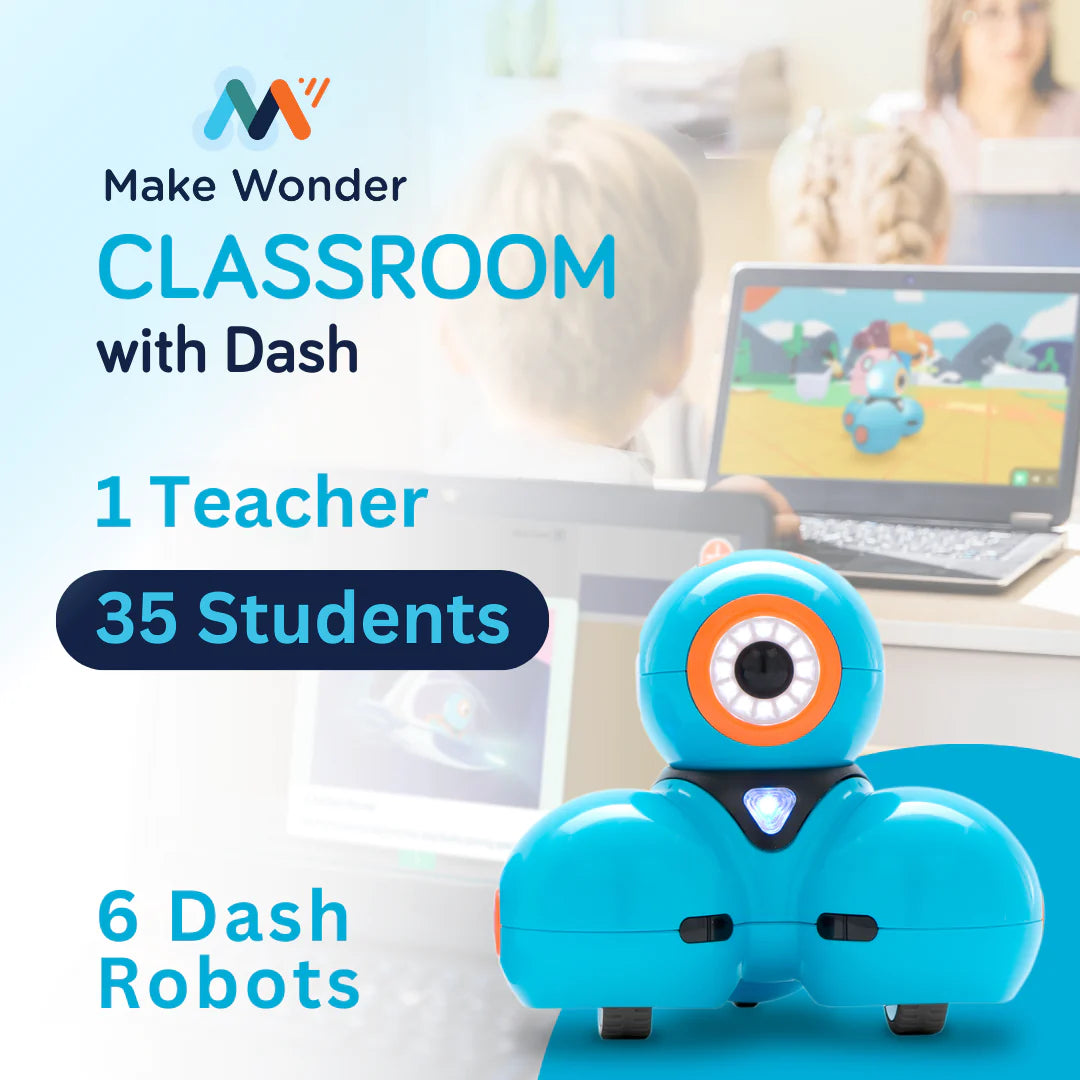 Wonder Workshop Make Wonder Classroom with Dash - Educational Coding Robot for Kids | STEM Learning & Programming Activities for Schools & Home Use