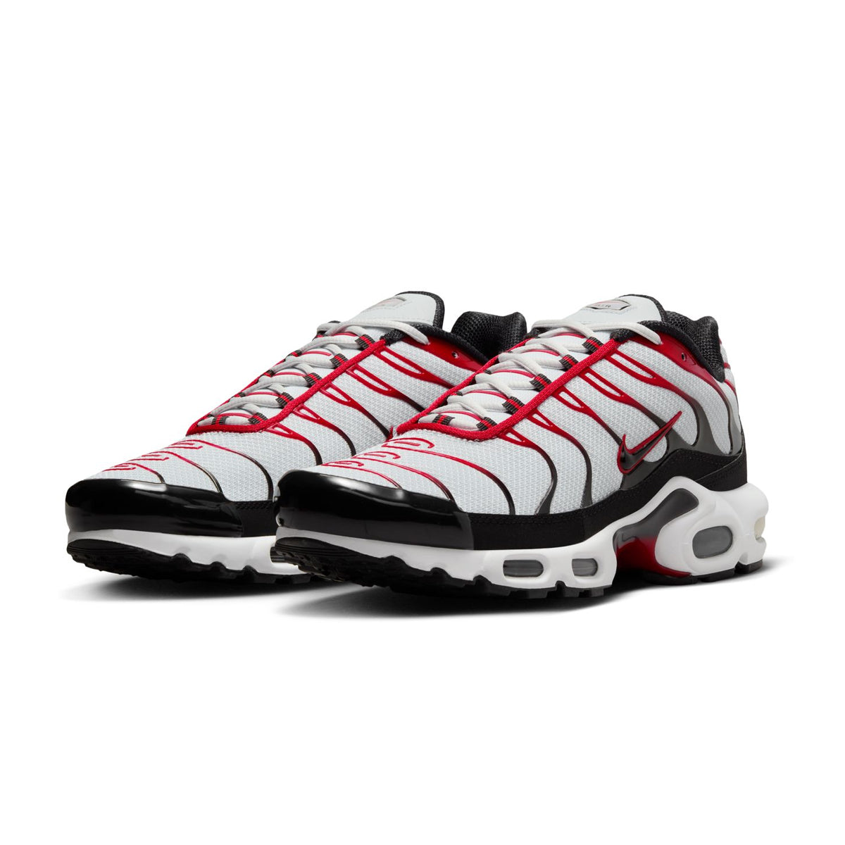 Nike Air Max Plus 'White Black University Red' Running Shoes for Men - Lightweight Cushioned Sneakers for Gym, Jogging & Casual Wear