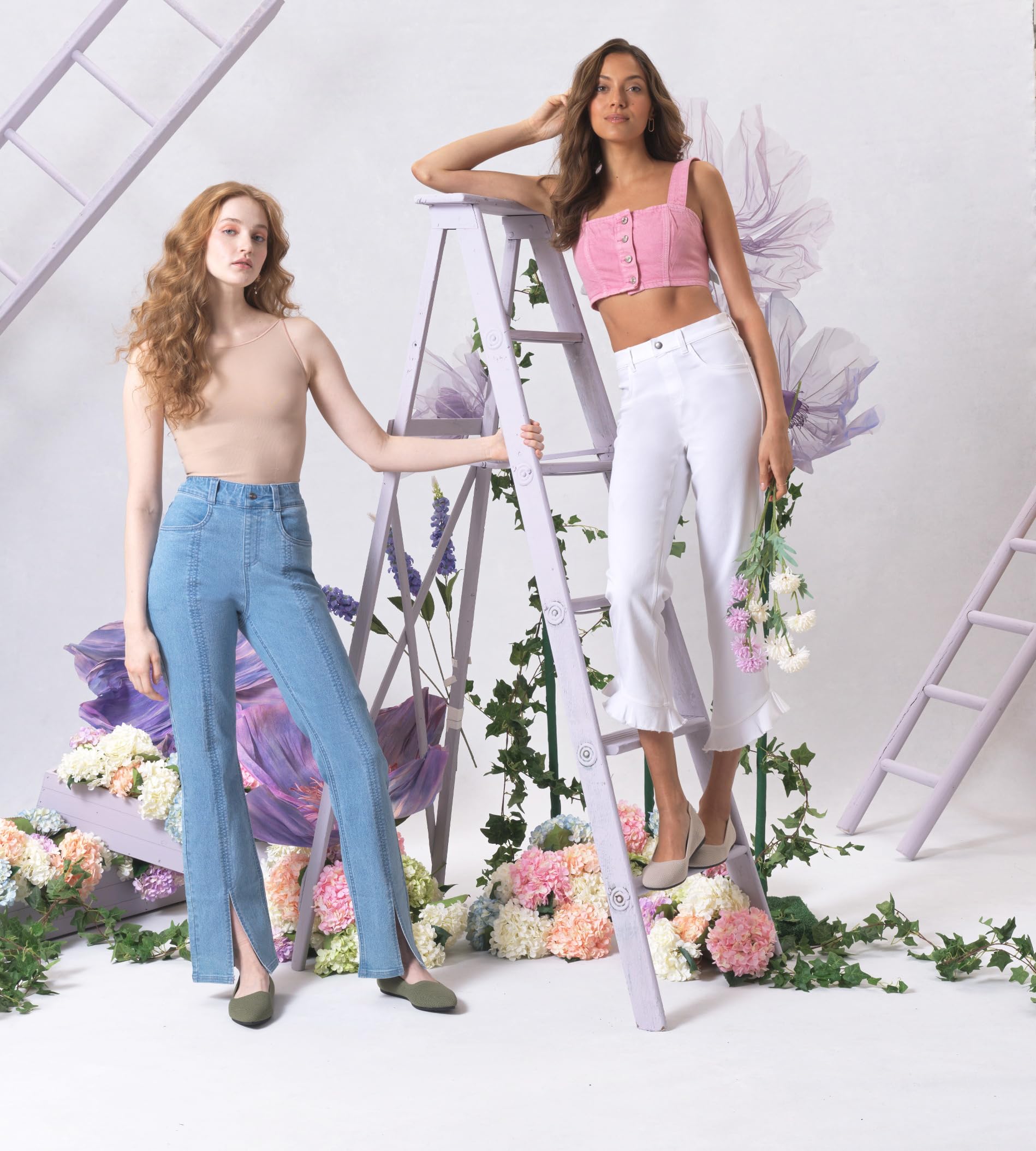 Women's Fashion Jeggings - Cropped Flare, Straight, Bootcut & Wide Leg Denim Pants | Stretchy Comfort for Work, Casual & Date Night Outfits
