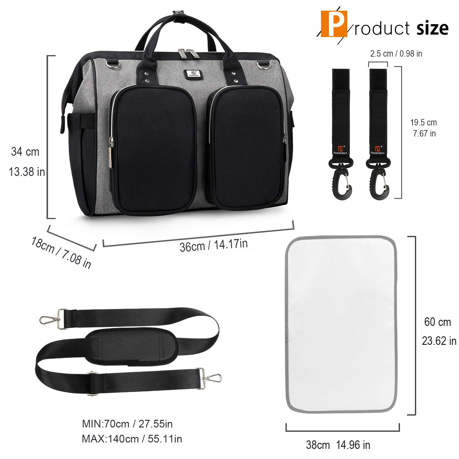 Best Diaper Bag Tote with Stroller Straps & Changing Pad - Large Waterproof Baby Bag for Moms - Perfect for Travel, Shopping & Daycare Essentials