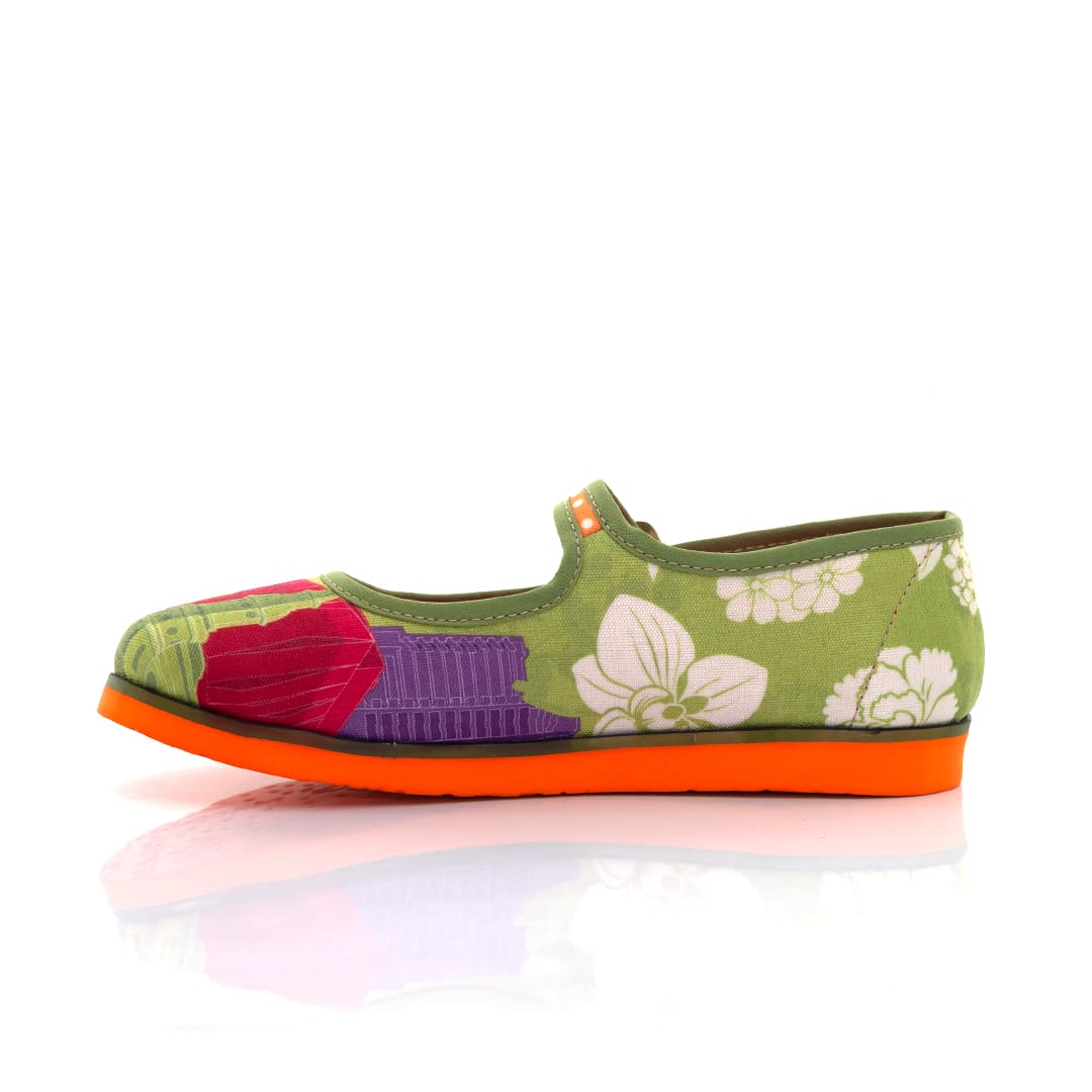 Medellín Primaveral Macondas® Women's Illustrated Mary Jane Shoes - Comfortable & Stylish Flats for Casual Wear, Office & Special Occasions