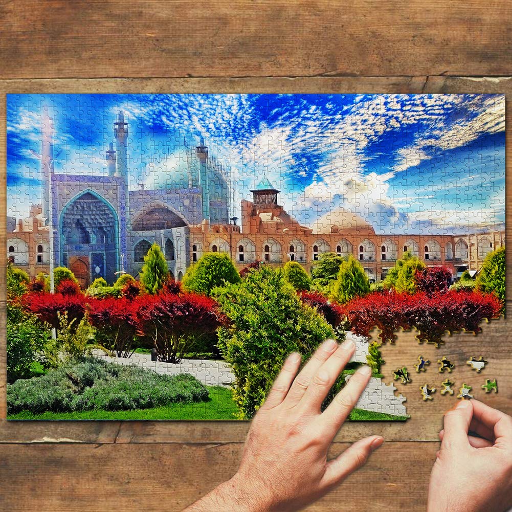 1000-Piece Iran Yazd Wooden Jigsaw Puzzle - Travel Souvenir, Home Decor, Gift for Puzzle Lovers & World Travelers