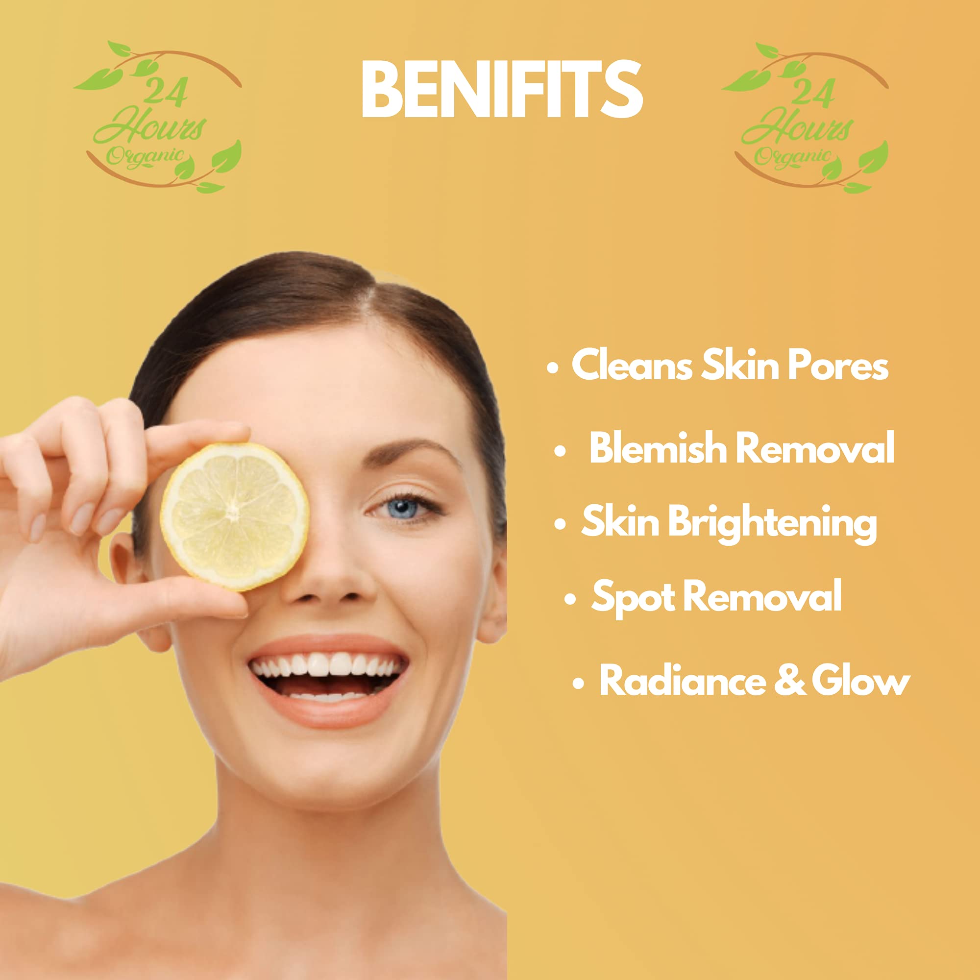 24-Hour Organic Vitamin C Serum for Glowing Skin - Brightening Face Serum with Wrinkle Reduction & Deep Hydration - 60ml - Perfect for Morning/Night Skincare Routine & Anti-Aging Treatment