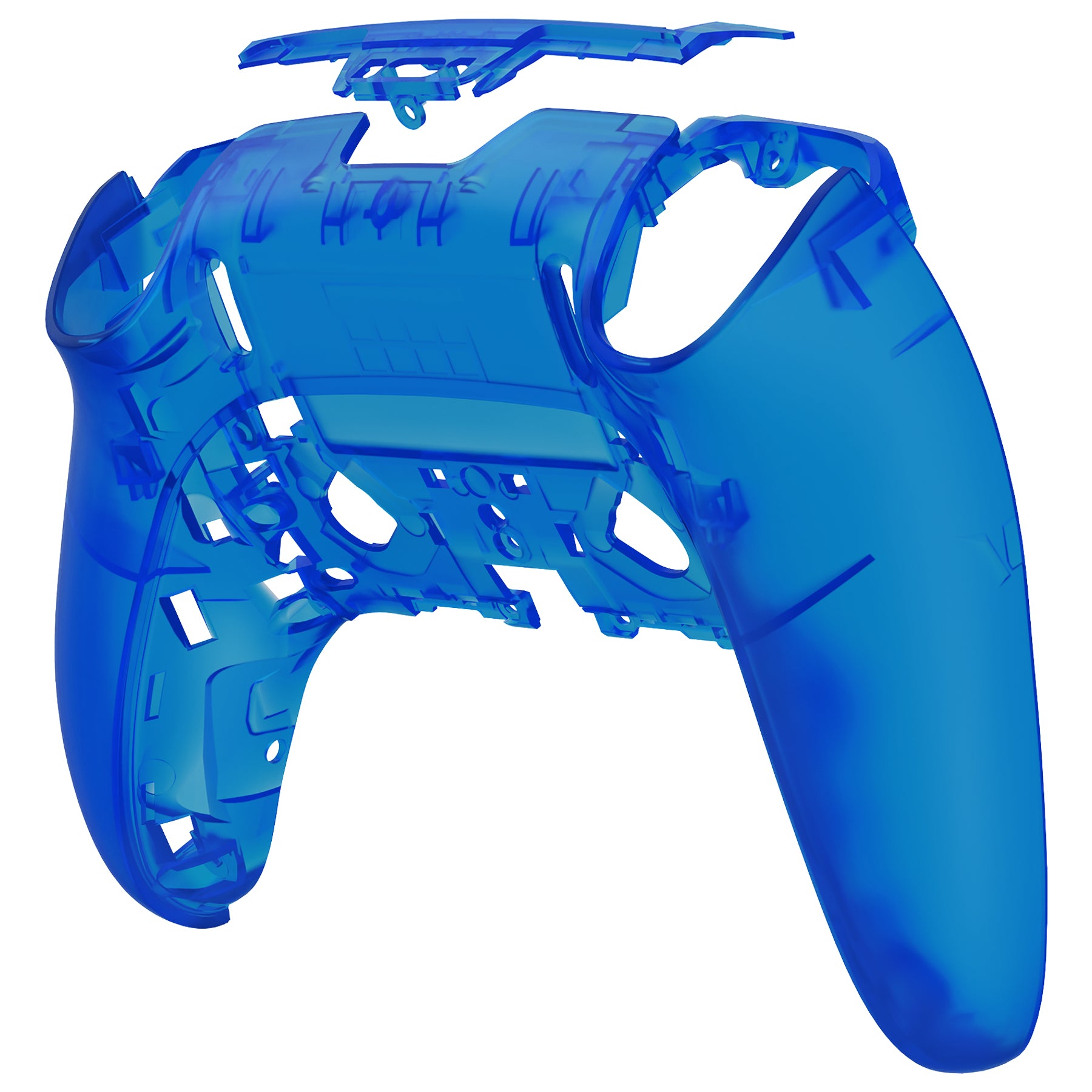 eXtremeRate Clear Blue Replacement Back Housing Bottom Shell for PS5 Edge Controller - Durable & Customizable Gaming Accessory for Enhanced Comfort and Grip