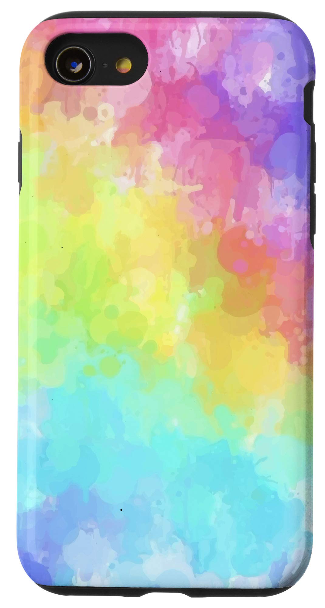 Cute Watercolor Rainbow Pastel Tie Dye Boho Phone Case for iPhone SE (2020) / 7 / 8 - Trendy Protective Cover for Everyday Use, Travel & Fashion Accessory