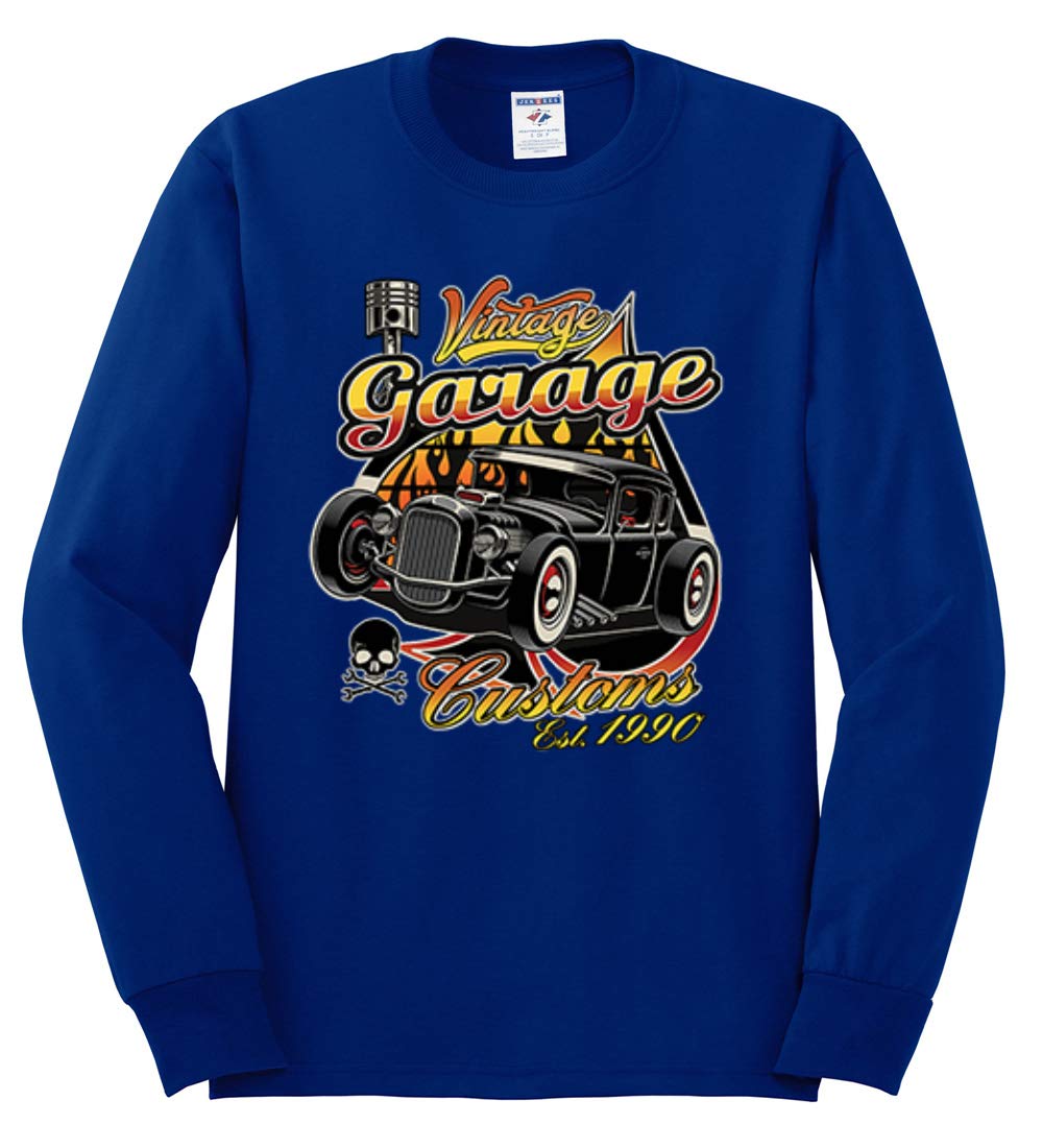 Vintage 1990 Hot Rod Classic Car & Truck Long Sleeve Shirt for Men - Retro Automotive Enthusiast Tee for Car Shows, Cruises & Garage Hangouts