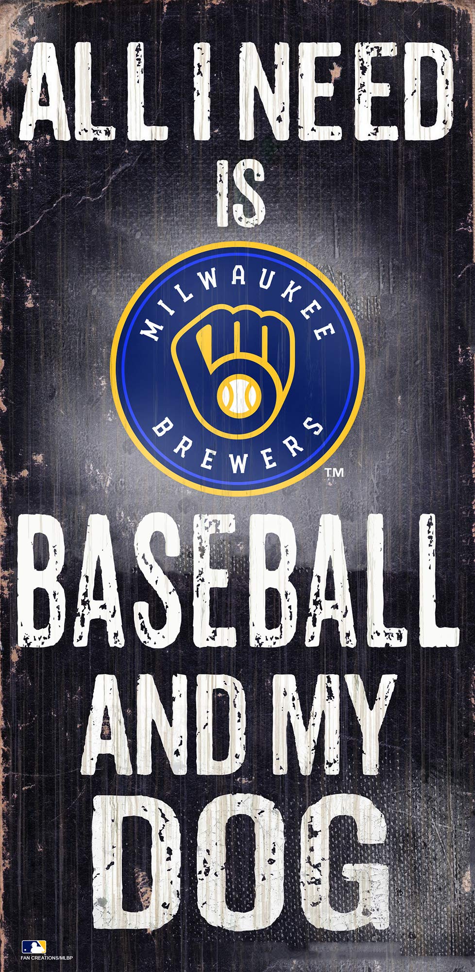 MLB Milwaukee Brewers Baseball Dog Sign - Perfect for Pet Lovers & Fans