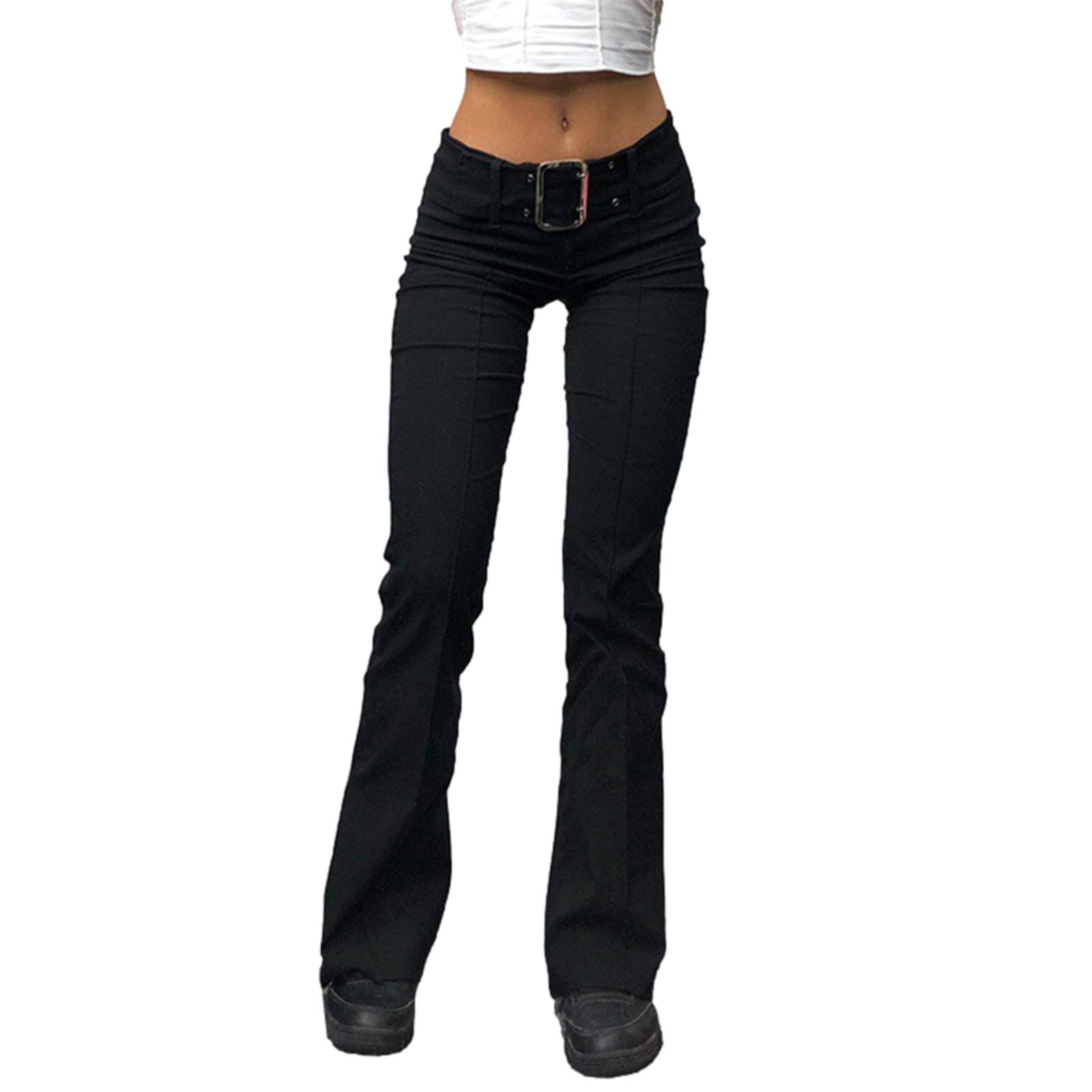Y2K High Waist Baggy Jeans - Bell Bottom Wide Leg Denim Pants for Streetwear Fashion
