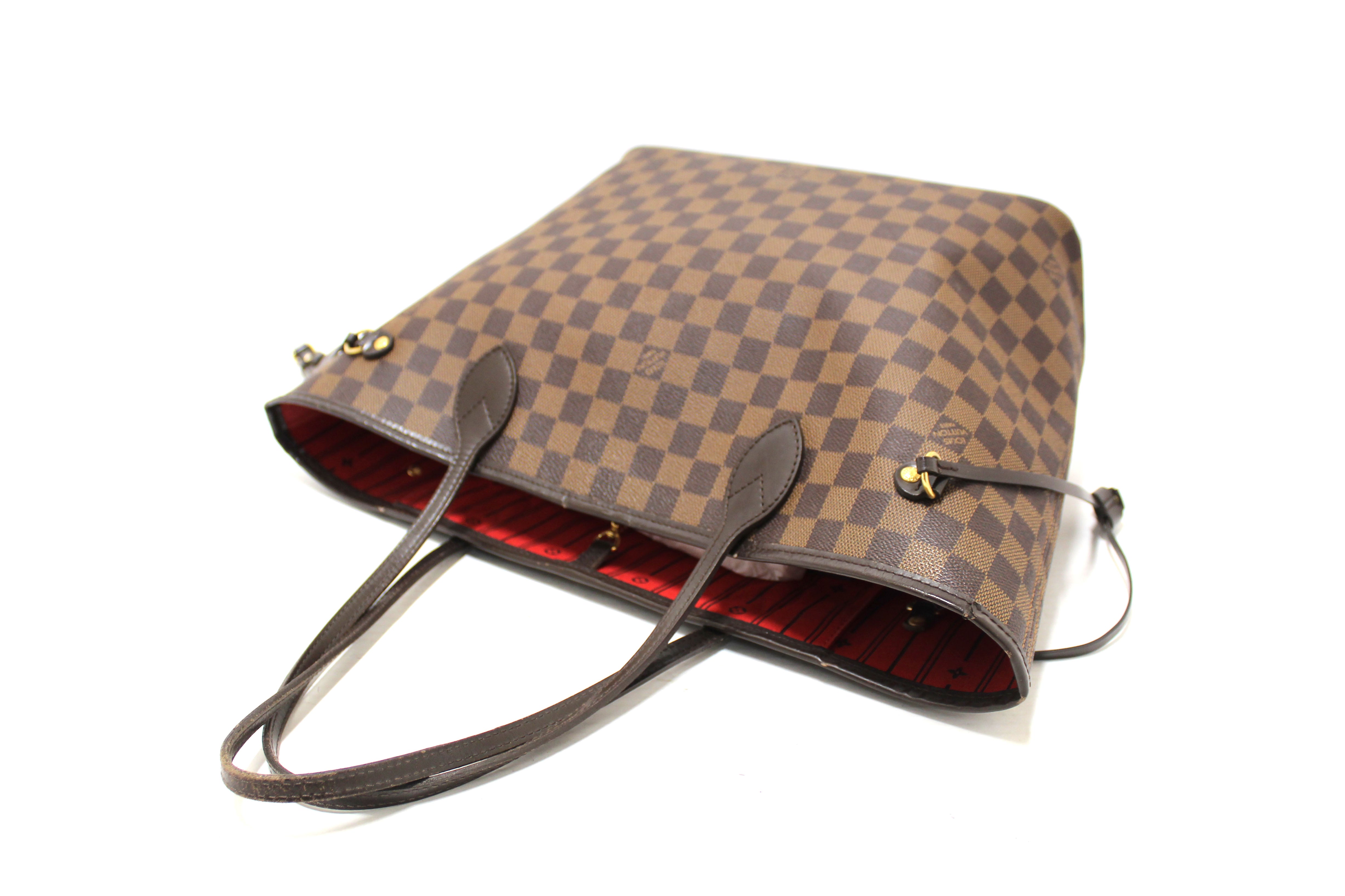 Authentic Louis Vuitton Damier Ebene Canvas Neverfull MM Tote Bag - Luxury Designer Handbag for Women, Perfect for Work, Travel & Everyday Use