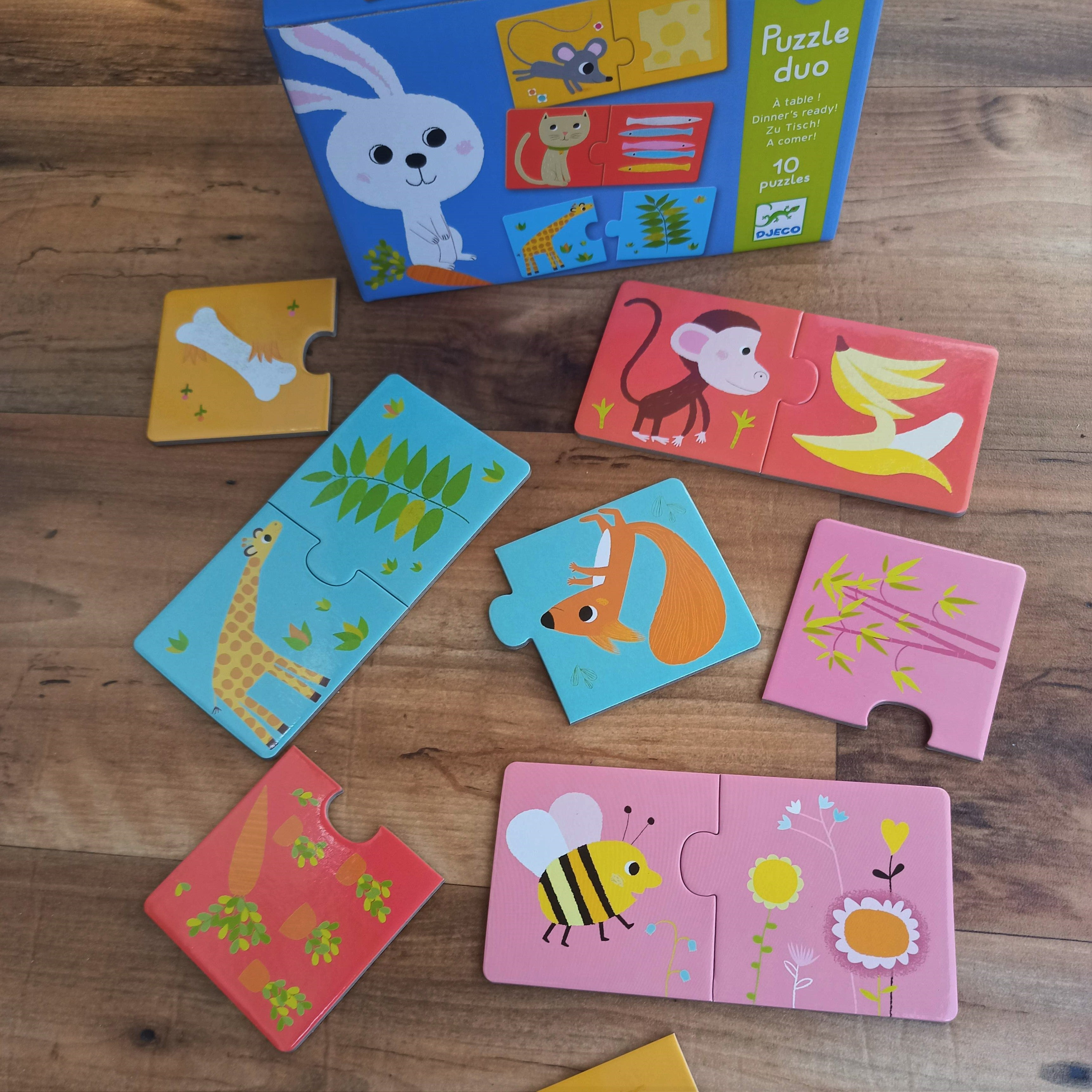 Duo Dinner is Ready 20-Piece Toddler Puzzle Set by Djeco - Fun Educational Toy for Early Learning & Family Game Night