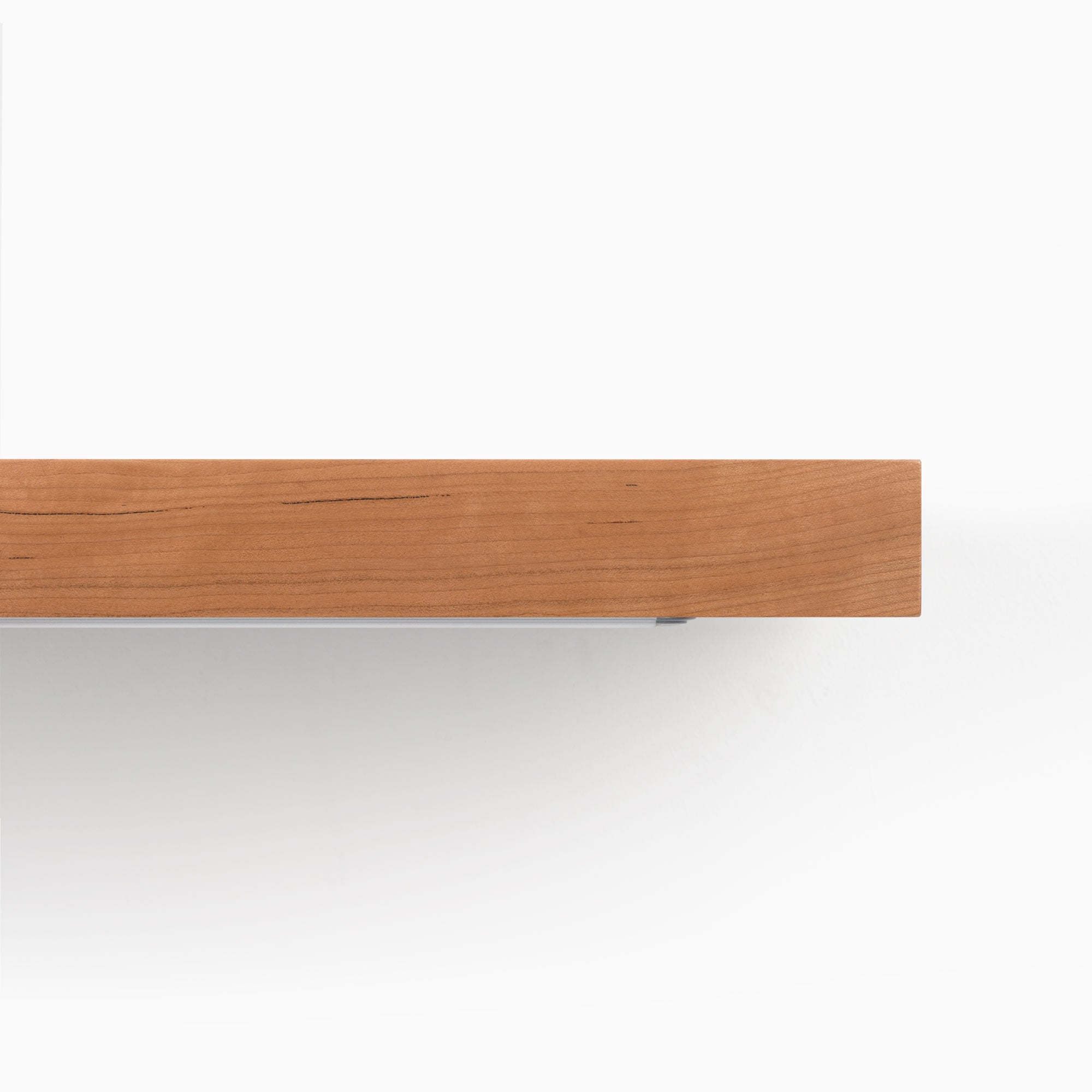 Aksel LED Cherry Floating Shelf - Modern Wood Wall Shelf with Built-in Lights for Living Room, Bedroom, or Kitchen Decor