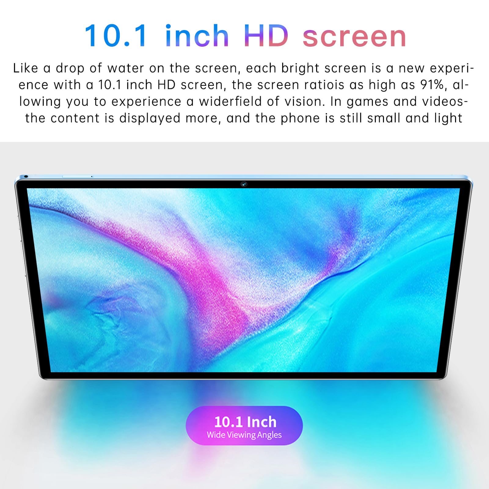 10.1 Inch HD Tablet with 5G WiFi - Dual SIM Dual Standby Android 11 Tablet PC - Perfect for Online Learning, Work & Entertainment (Blue)