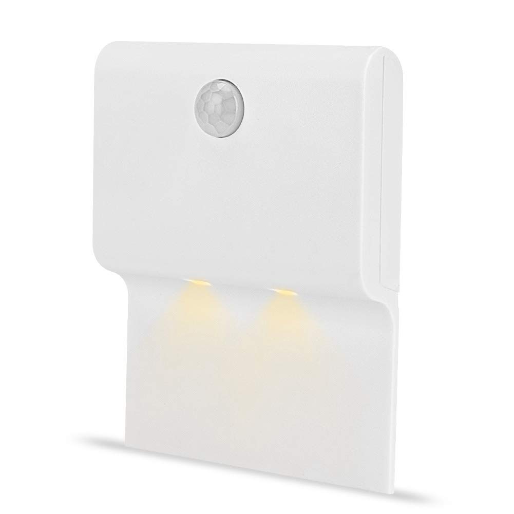 **Duokon LED Motion Sensor Night Light - Auto On/Off, Human Body Detection for Wardrobe, Hallway, Cabinet - Energy Saving, Warm White Light for Bedroom, Bathroom, Stairs**
