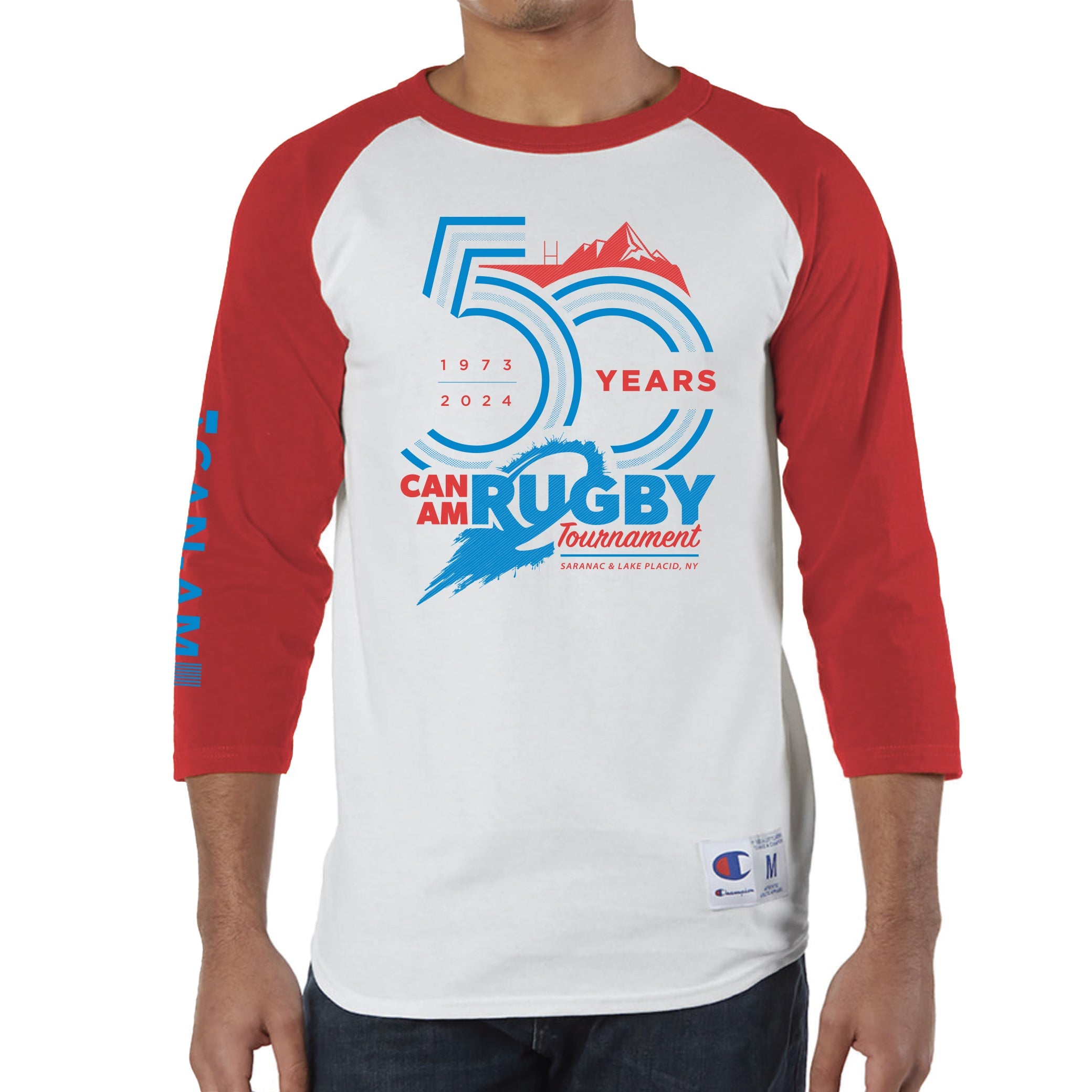 Can Am Rugby 2024 Raglan T-Shirt | Men's & Women's Vintage Baseball Style Tee | Perfect for Rugby Fans, Sports Events & Casual Wear