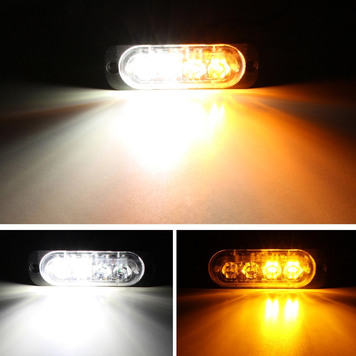 2pc LED Strobe Warning Light Flashers for Truck, Trailer, Pickup & SUV - Emergency Vehicle Safety Lights for Roadside Hazards & Construction Zones