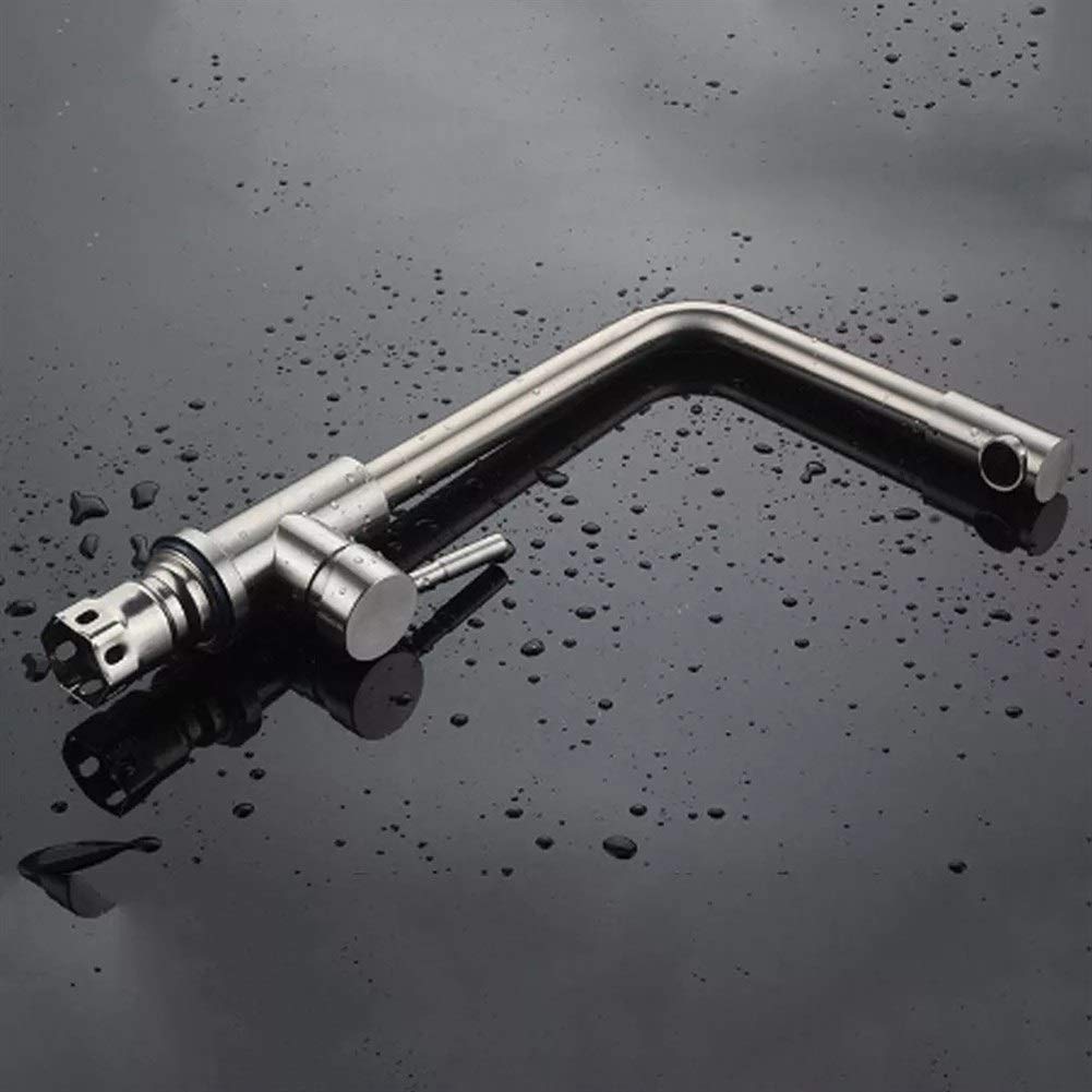 Stainless Steel Bathroom Faucet Trim Kit - Single Handle Hot & Cold Water Mixer Tap for Sink Basin - Smooth Modern Design for Kitchen & Bathroom Use