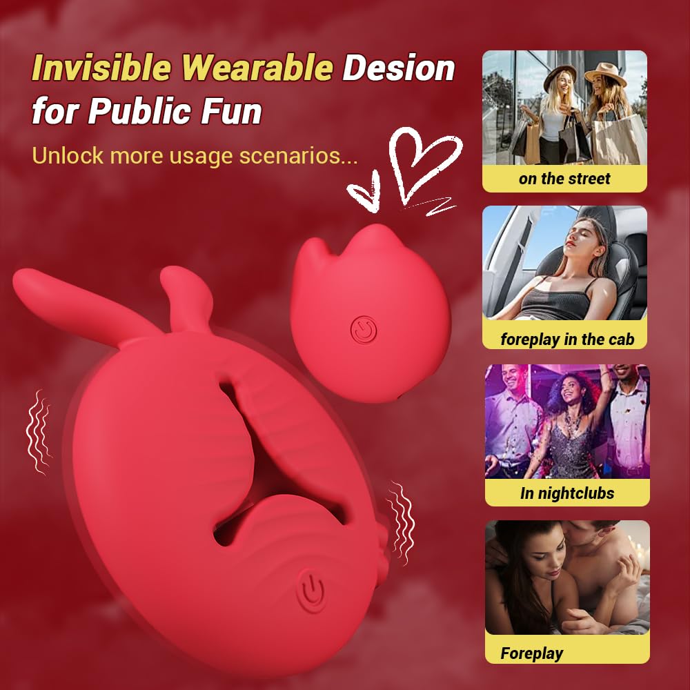 Premium 4-in-1 Remote Control Vibrating Nipple Clamps & Dildo Set - APP Controlled BDSM Sex Toys for Women with 10 Tongue Licking Modes | Couples Play, Solo Pleasure & Sensual Exploration
