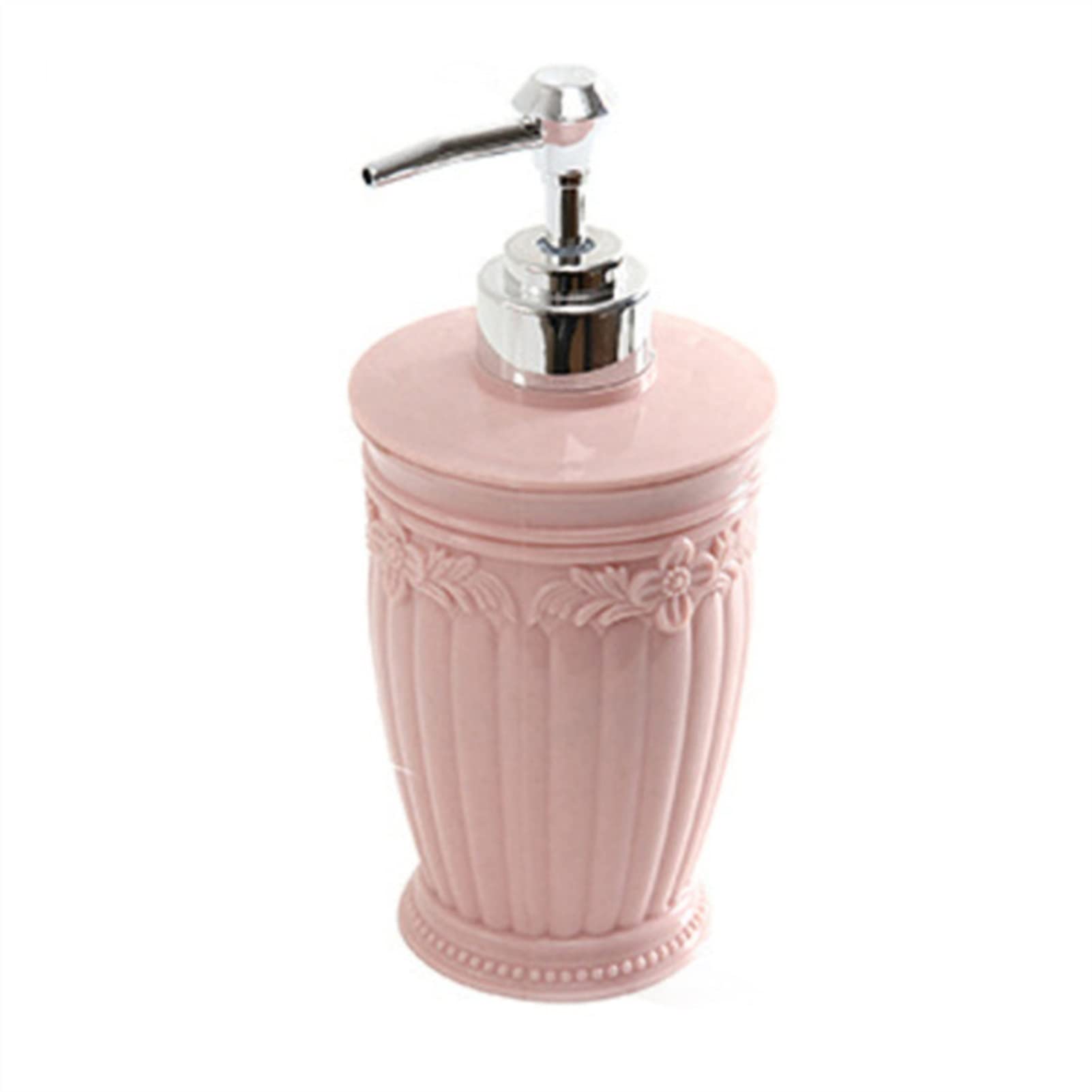 Wenmengyichang 400ML Automatic Soap Dispenser - Elegant Carved Flower Design for Liquid Soap, Lotion & Shampoo | Touch-Free Kitchen & Bathroom Soap Dispenser (Pink) | Perfect for Home, Office & Restaurant Use