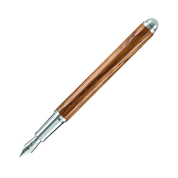 Premium E+M Contract Long Fountain Pen - Aged Oak Finish - Elegant Writing Instrument for Business, Signing Documents & Calligraphy