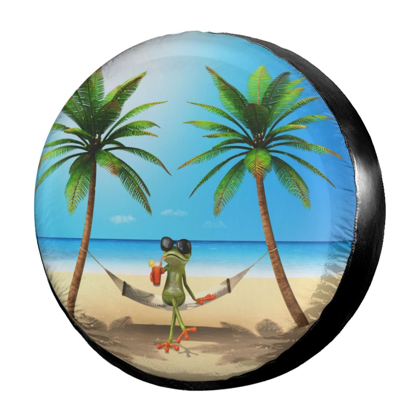 Green Frog Spare Tire Cover - 15 Inch Dust-Proof Wheel Protector for Trailers, RVs, SUVs & Vehicles | Perfect for Outdoor Camping & Road Trips