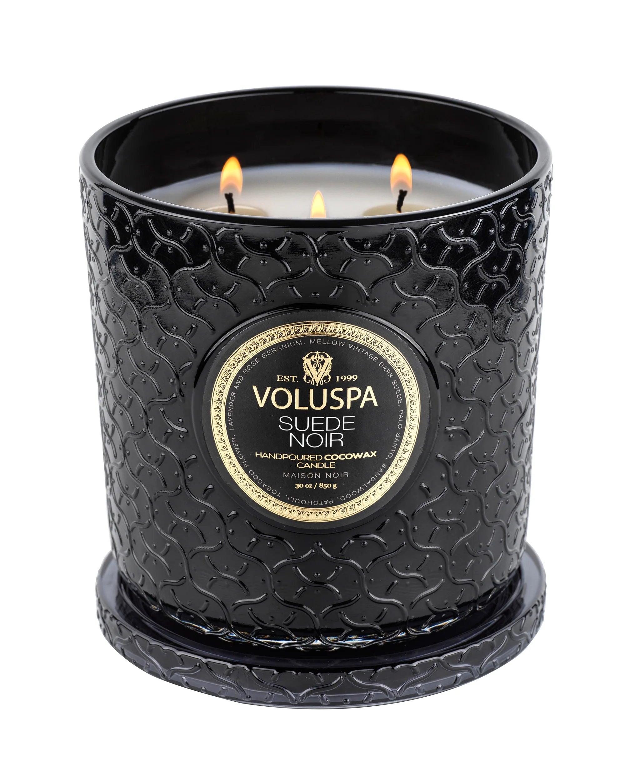 Premium Suede Noir Luxury Scented Candle - Long-Lasting Aromatherapy for Home, Office & Relaxation