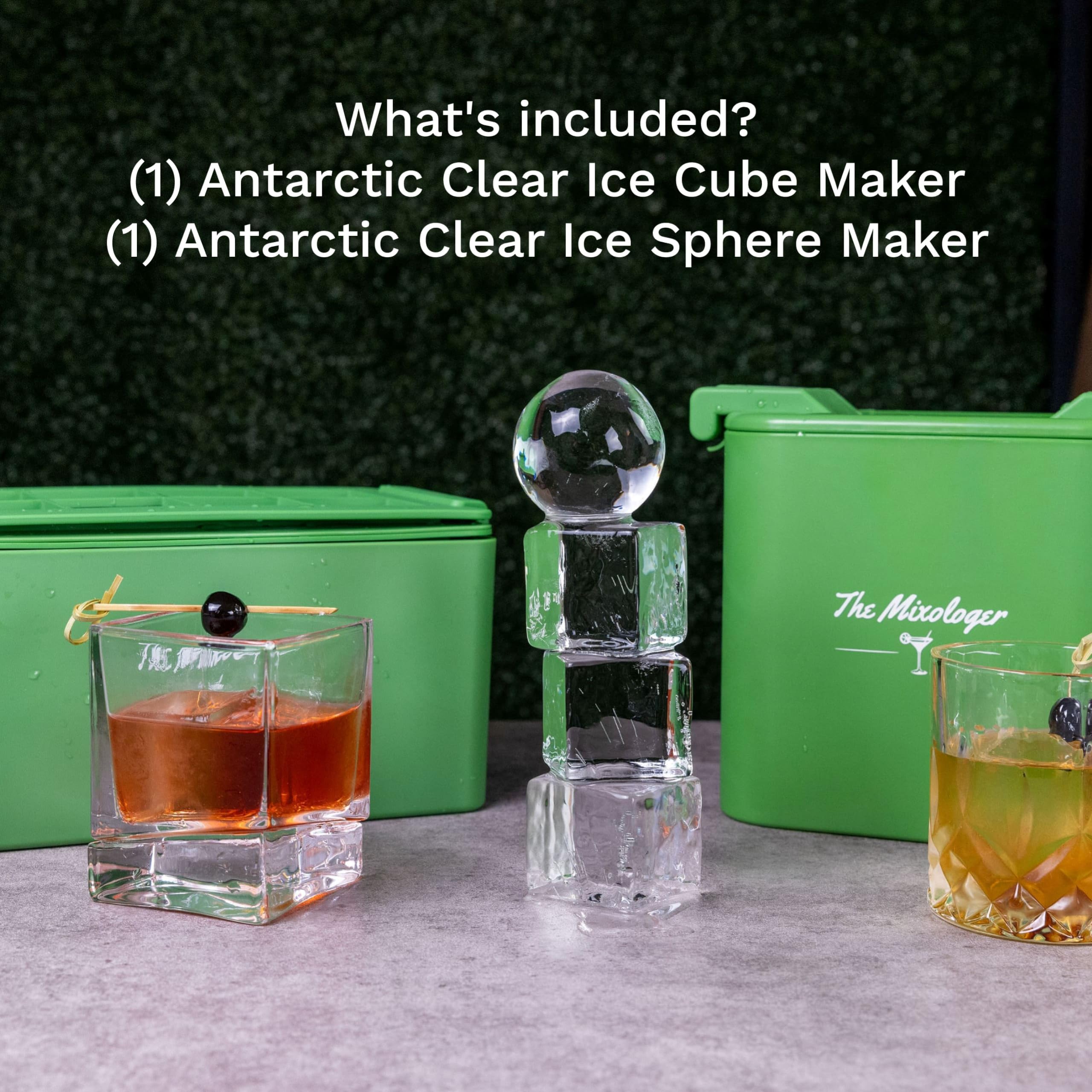 Premium Antartic Ice Maker Bundle - Crystal Clear Ice Cube Tray & Ice Ball Maker for Cocktails | Slow-Melting, Minimal Dilution | Perfect for Home Bars, Parties & Whiskey Enthusiasts