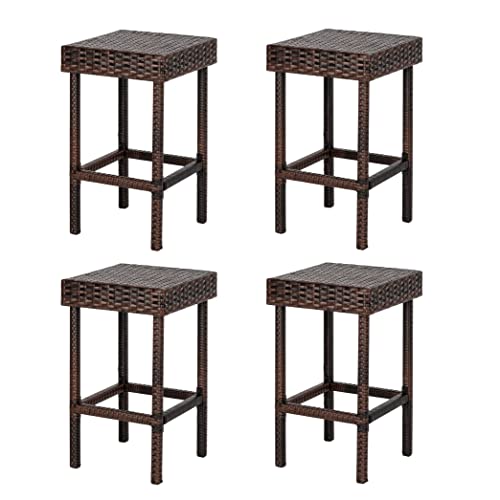 Rattan Stools, Set of 4