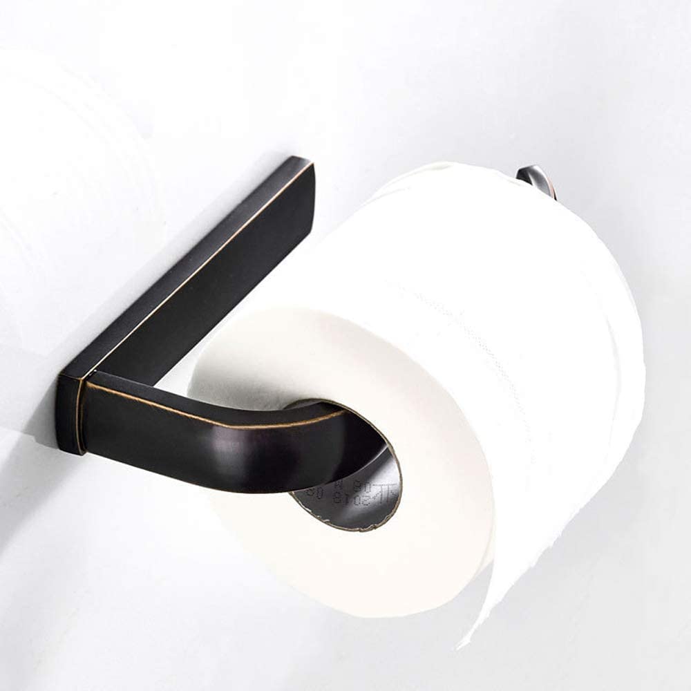 Leyden Oil Rubbed Bronze Toilet Paper Holder - Solid Metal Wall Mount Bathroom Tissue Roll Holder - Perfect for Modern & Vintage Bathroom Decor