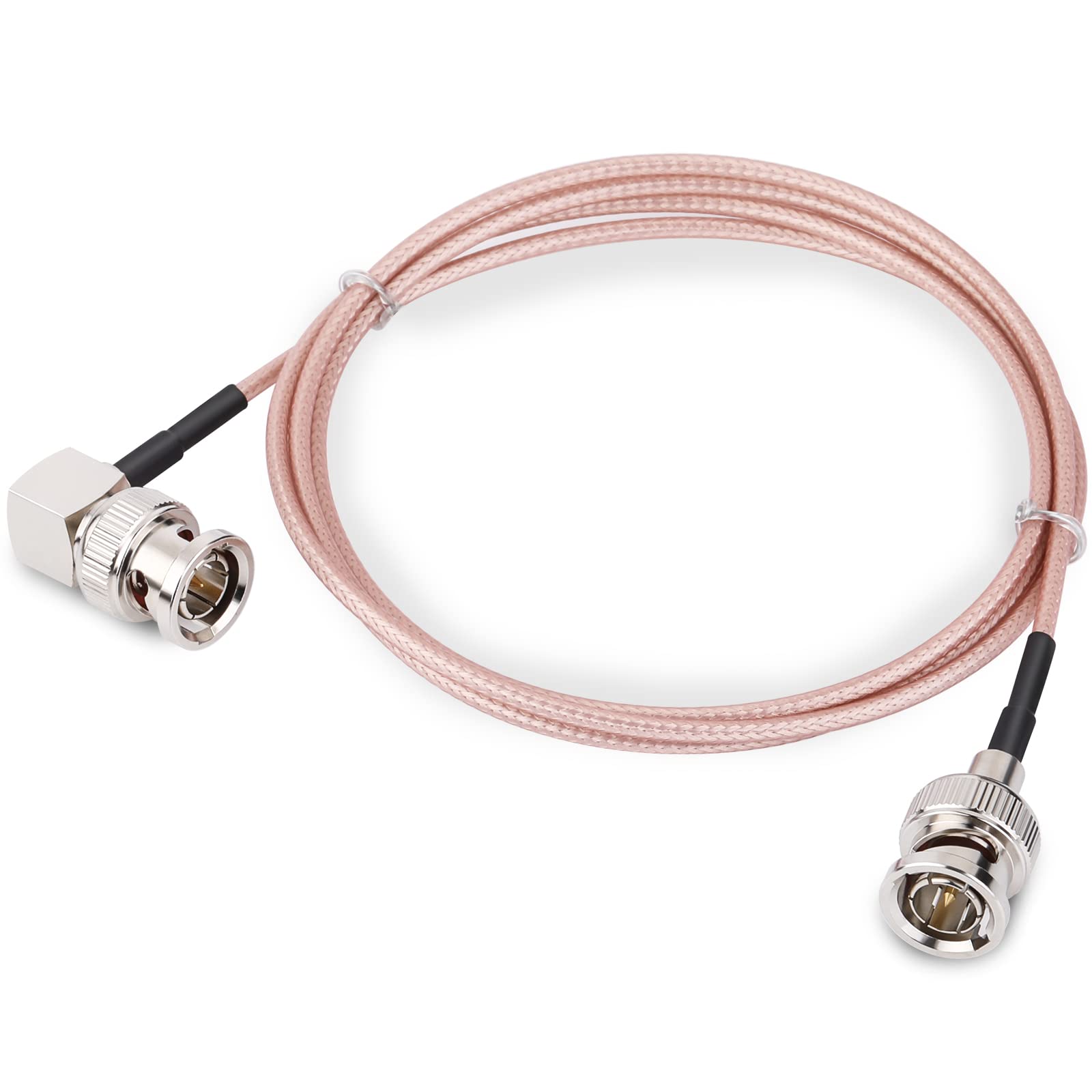 3.3FT/1M 3G/6G SDI Cable HD-SDI BNC Male to Right Angle BNC Male 75 Ohm RG179 Jumper Cable - Compatible with 4K/1080P/3G HD/SDI Cameras, Video Recorders & SDI to HDMI Converters - Perfect for Professional Video Production, Live Streaming & Broadcast Studios