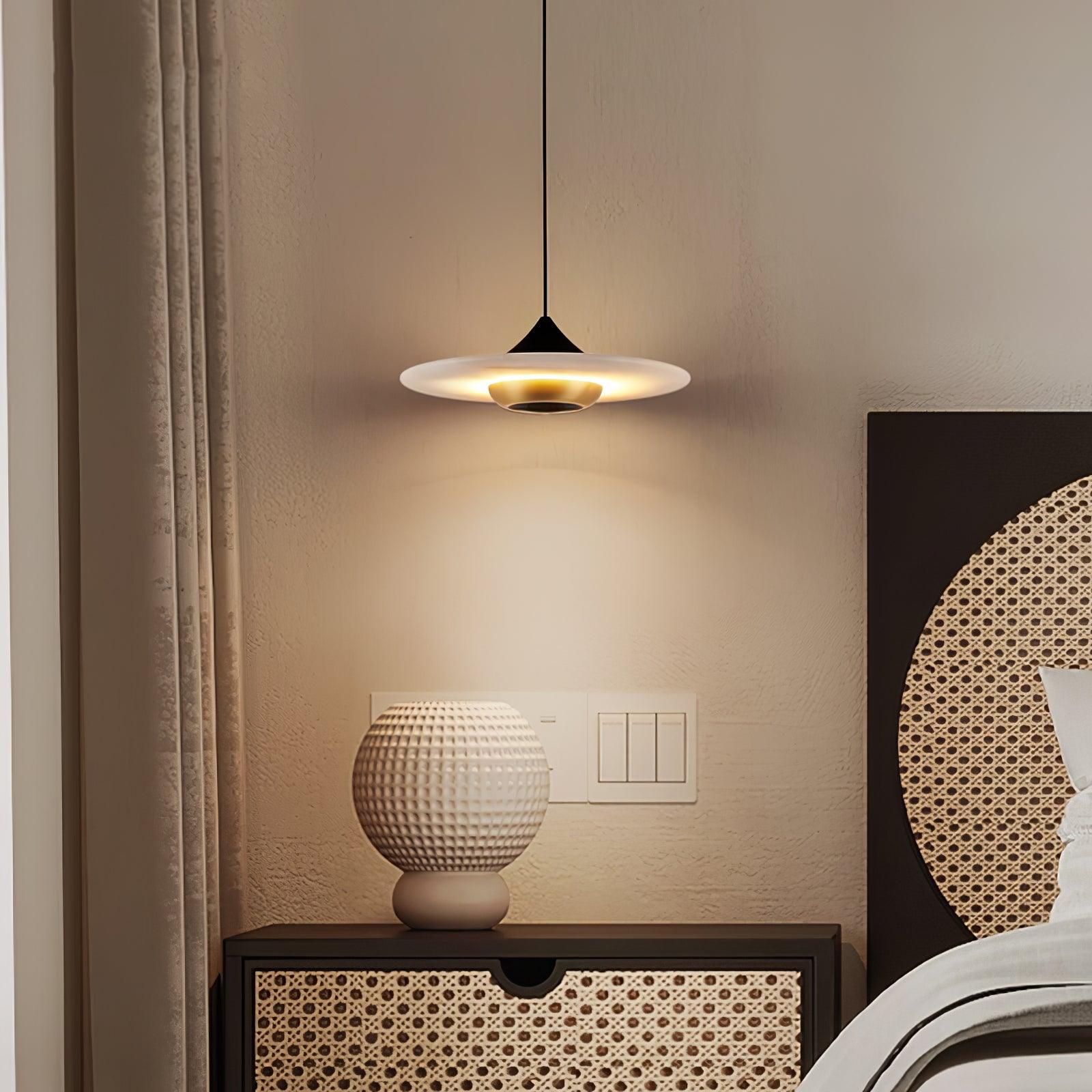 Modern UFO Flying Saucer Marble Pendant Light - Elegant Hanging Ceiling Lamp for Living Room, Dining Room, and Bedroom Decor